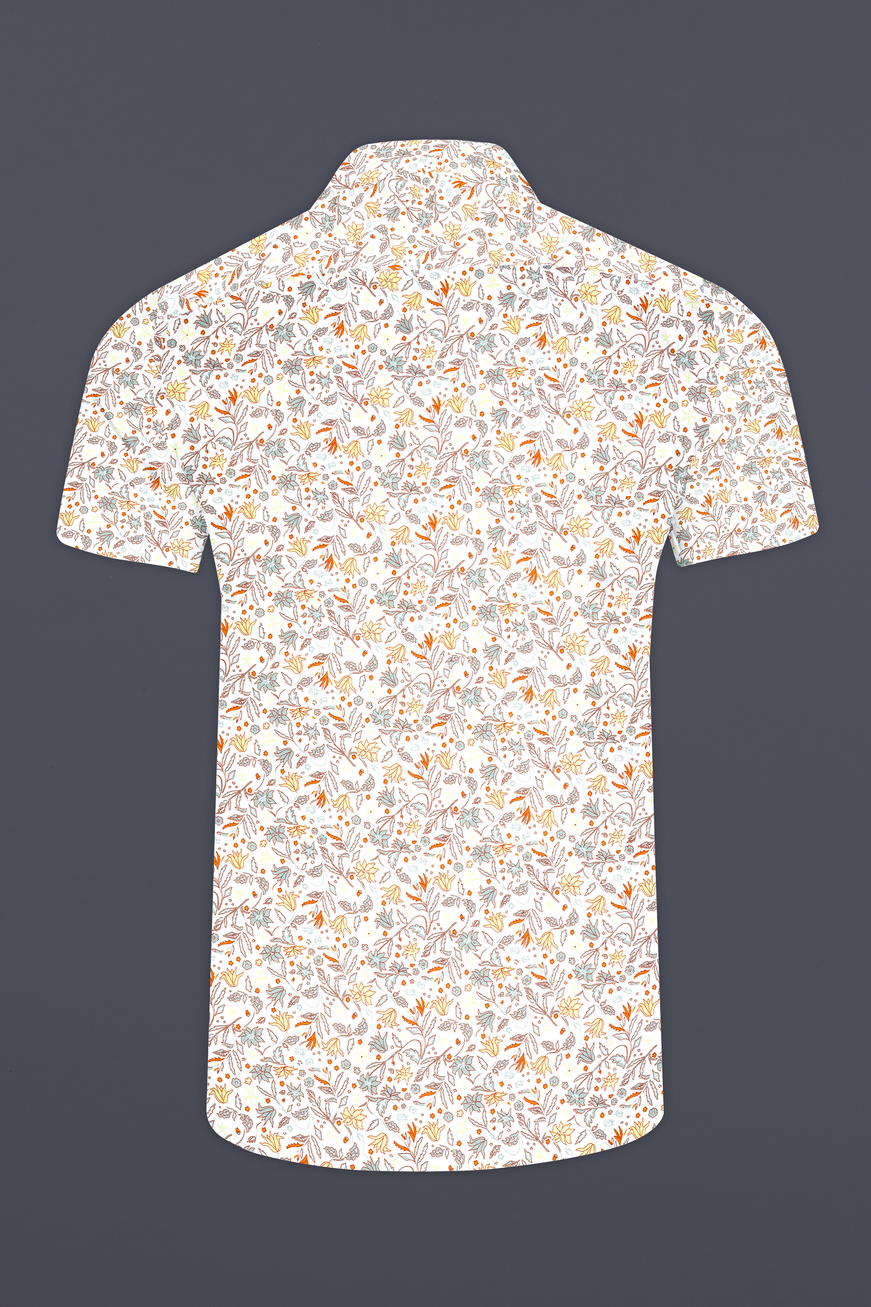 Binaca White and Lemon Yellow Multicolour Floral Printed Premium Cotton Shirt