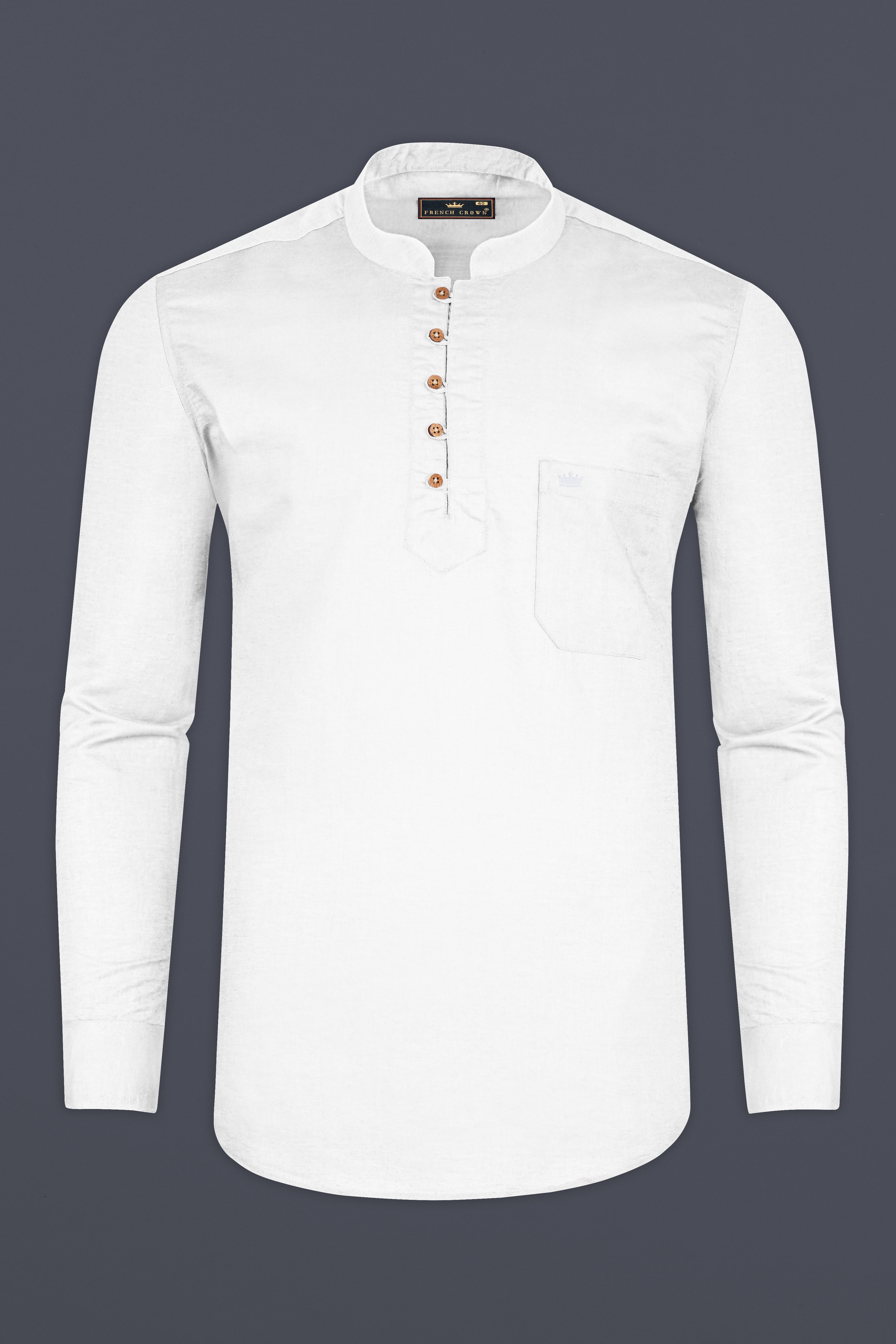 Bright White Premium Tencel Kurta Shirt