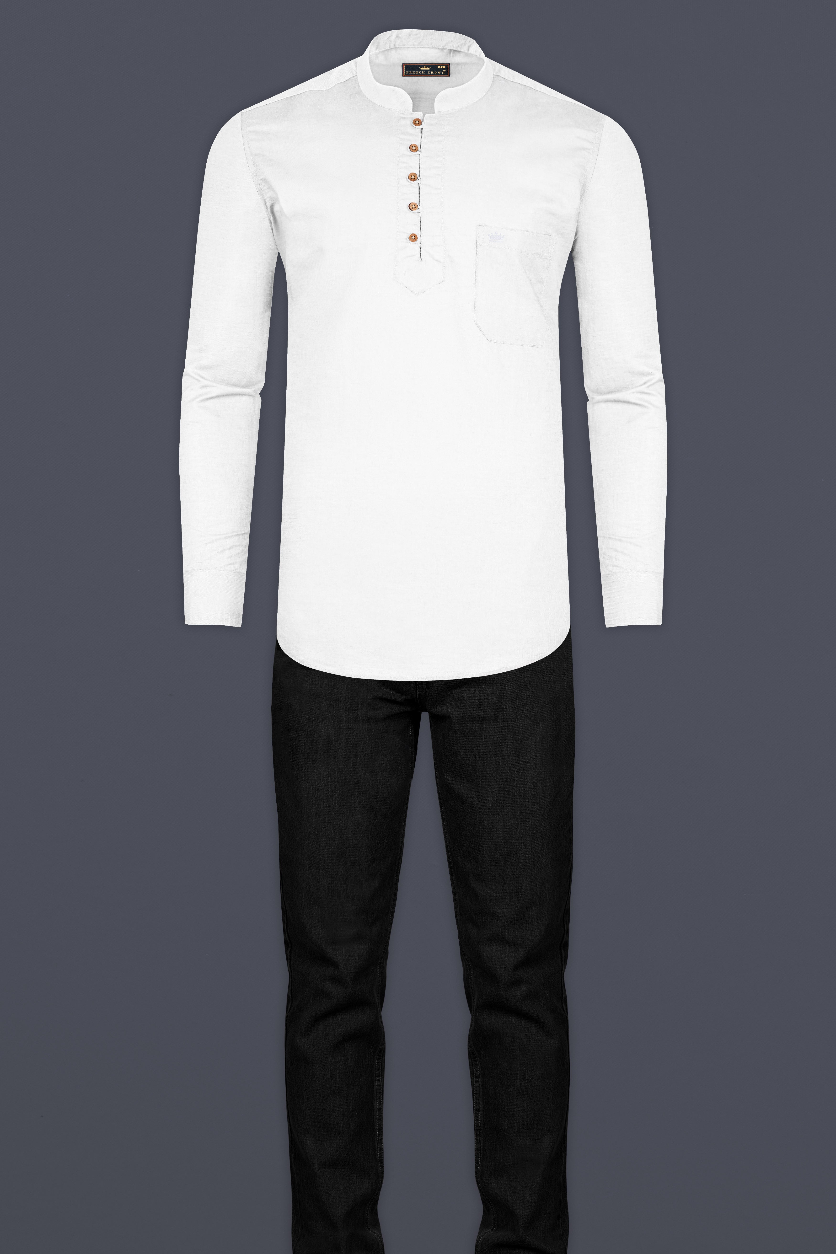 Bright White Premium Tencel Kurta Shirt