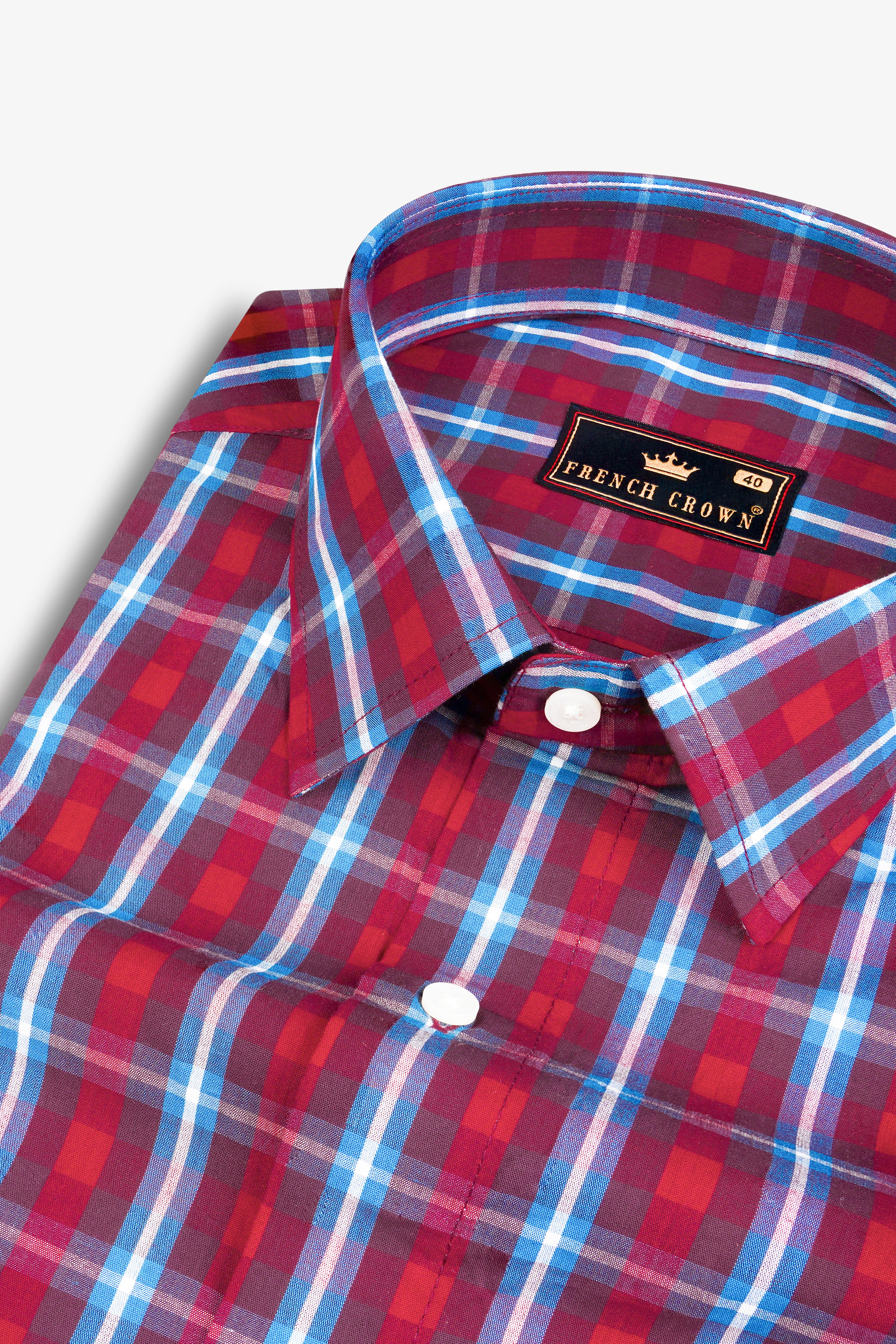 Pale Carmine with Cadillac Plaid Premium Cotton Shirt