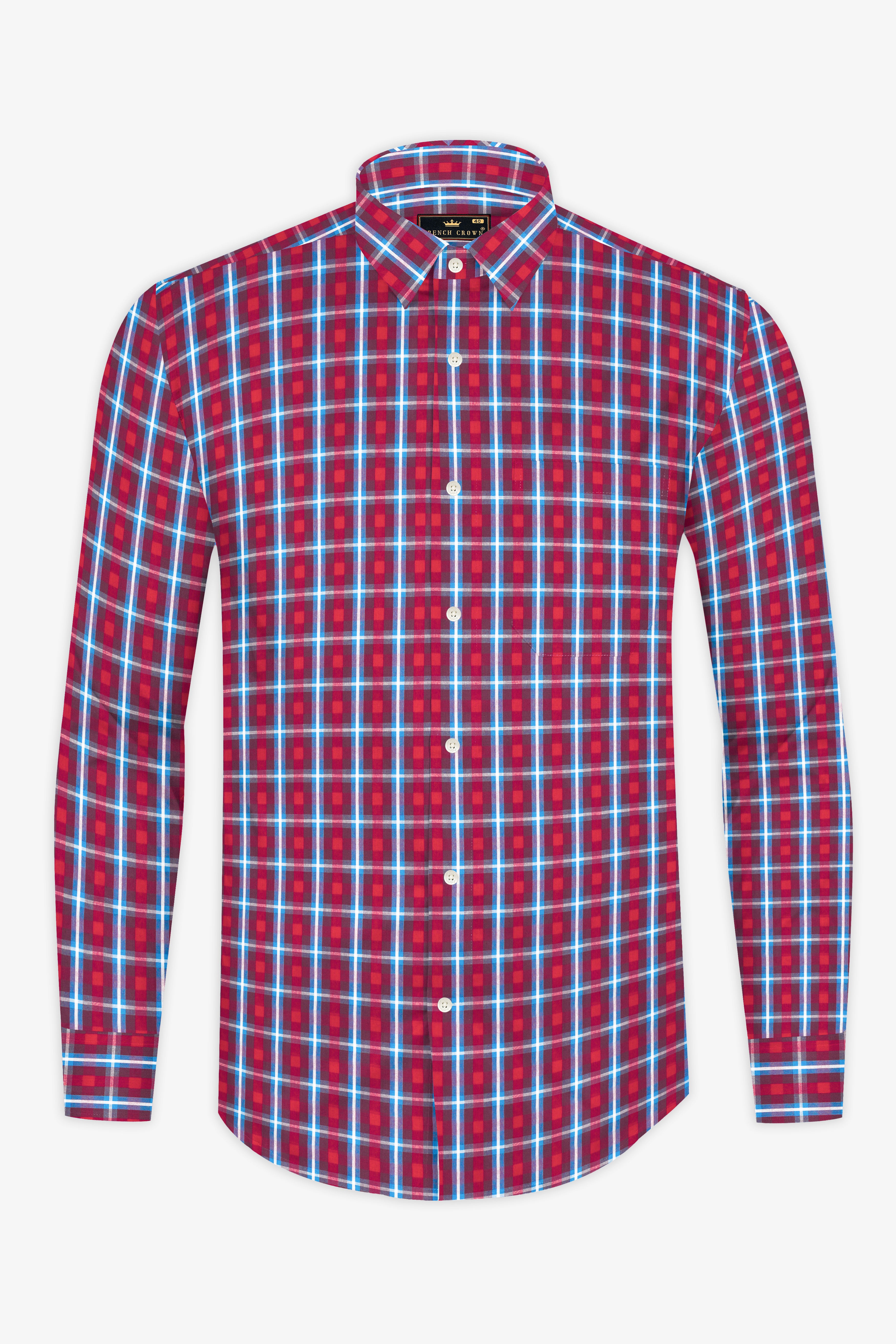 Pale Carmine with Cadillac Plaid Premium Cotton Shirt