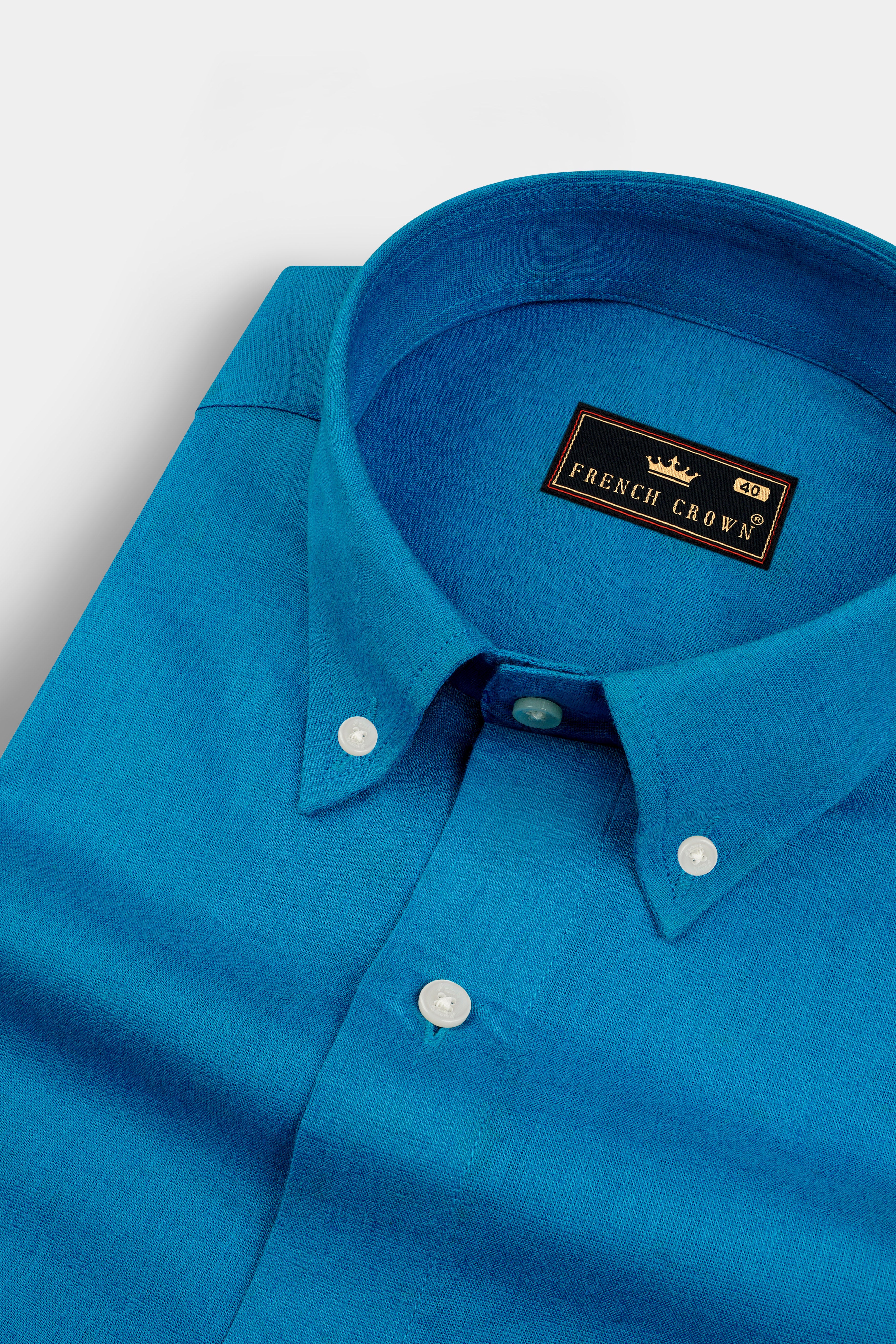 Pacific Blue Luxurious Linen Shirt