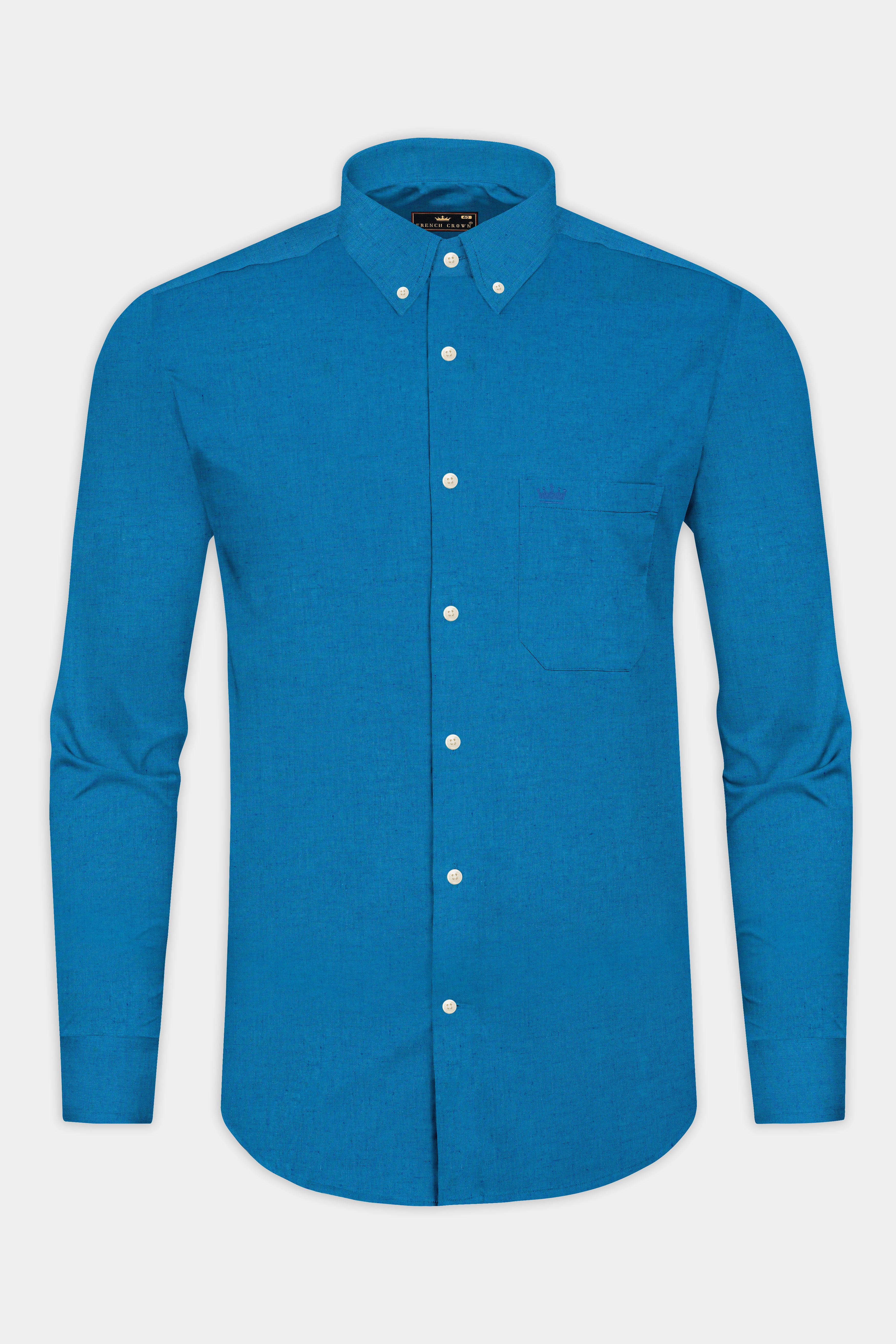 Pacific Blue Luxurious Linen Shirt