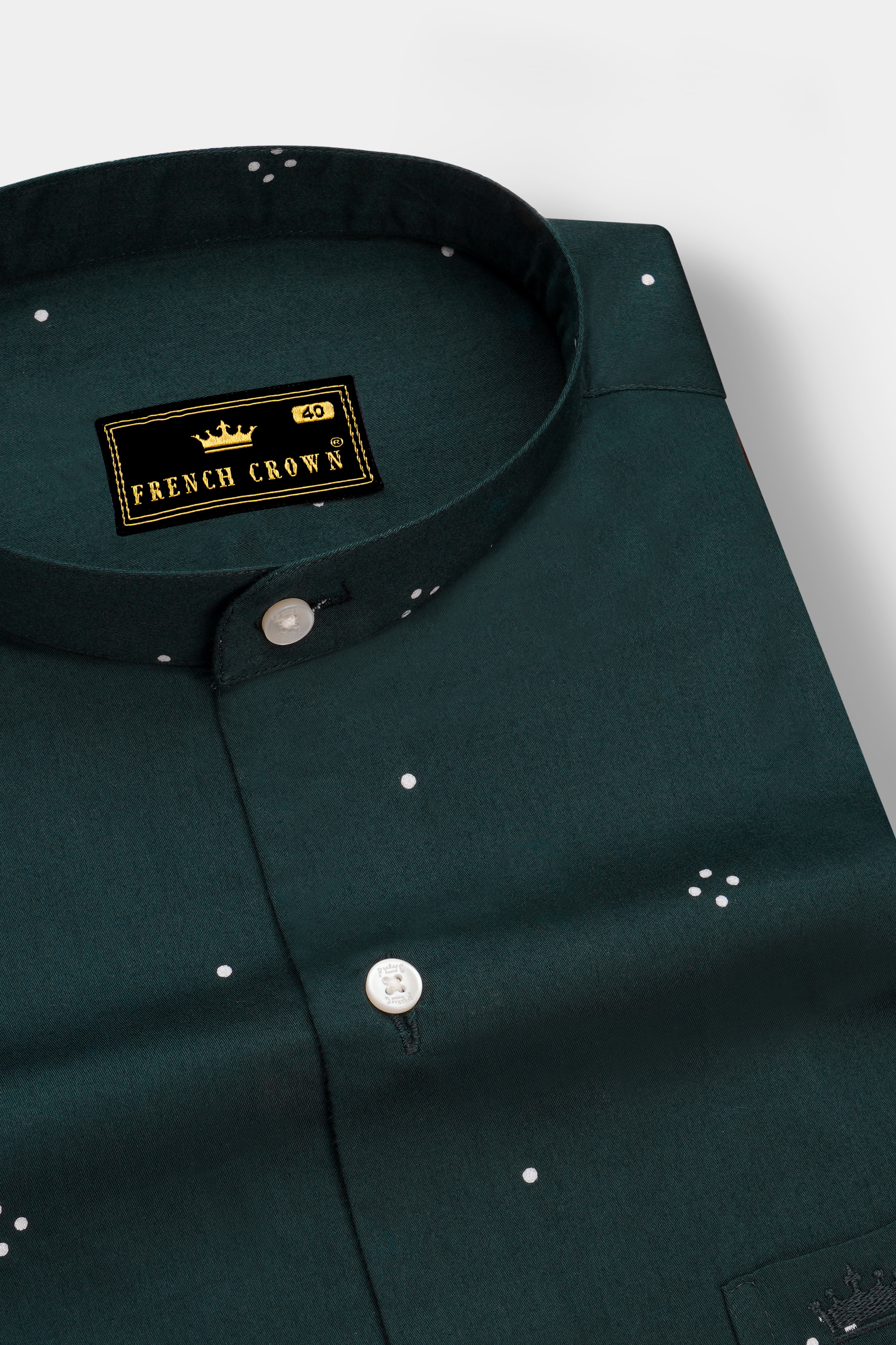 Limed Spruce Green Dotted Super Soft Premium Cotton Shirt