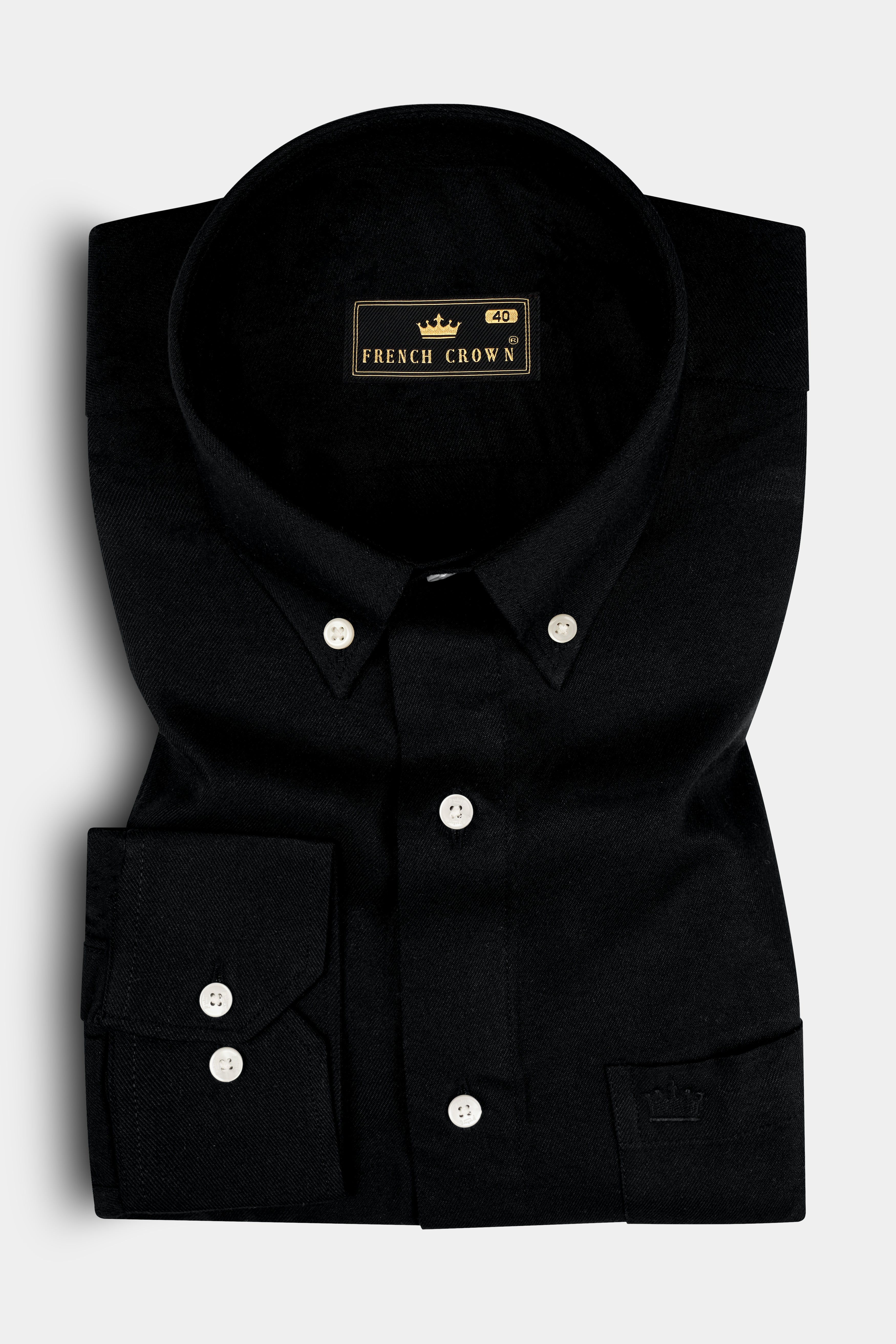 Ebony Black Premium Cotton Shirt