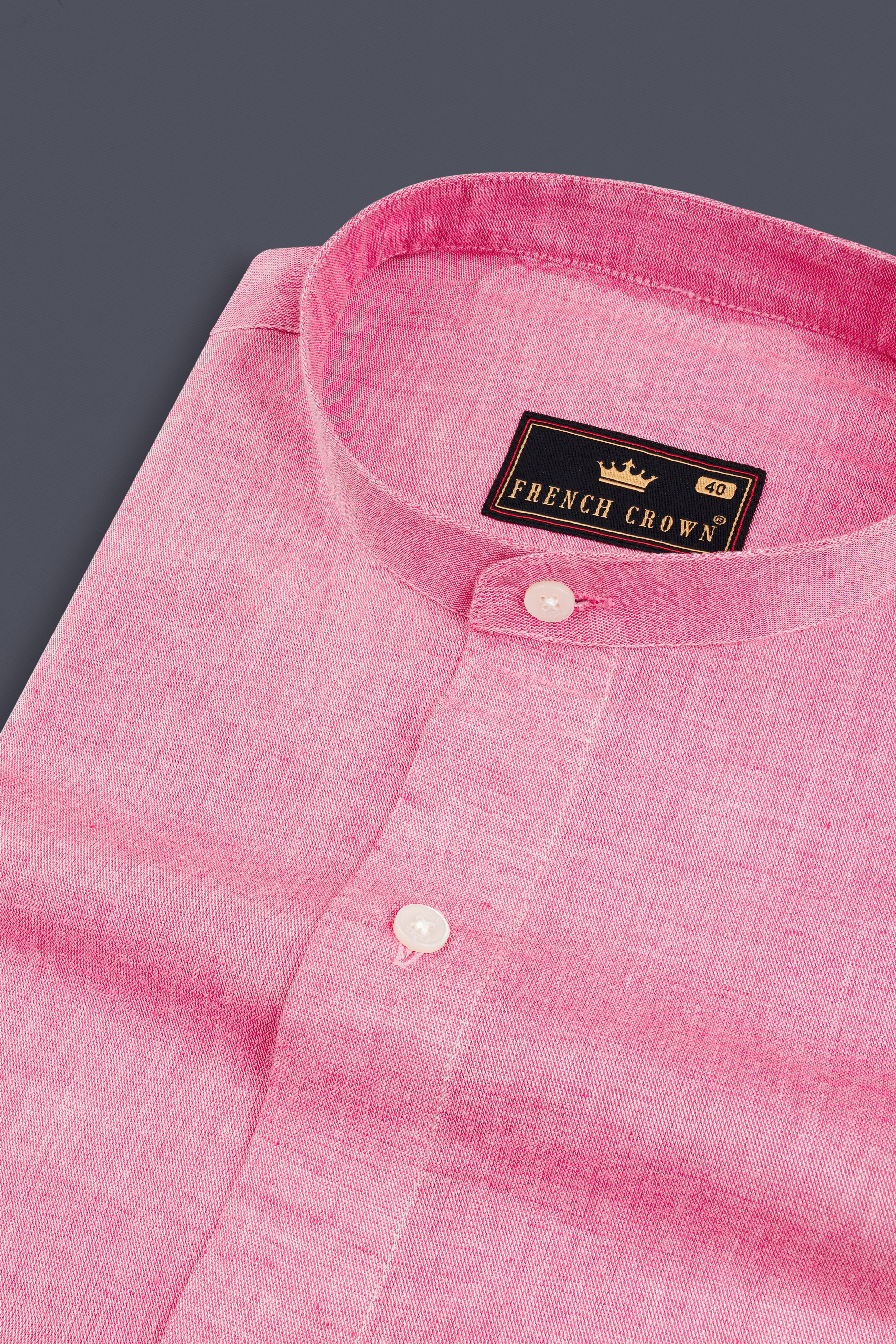 Petite Pink Luxurious Linen Shirt