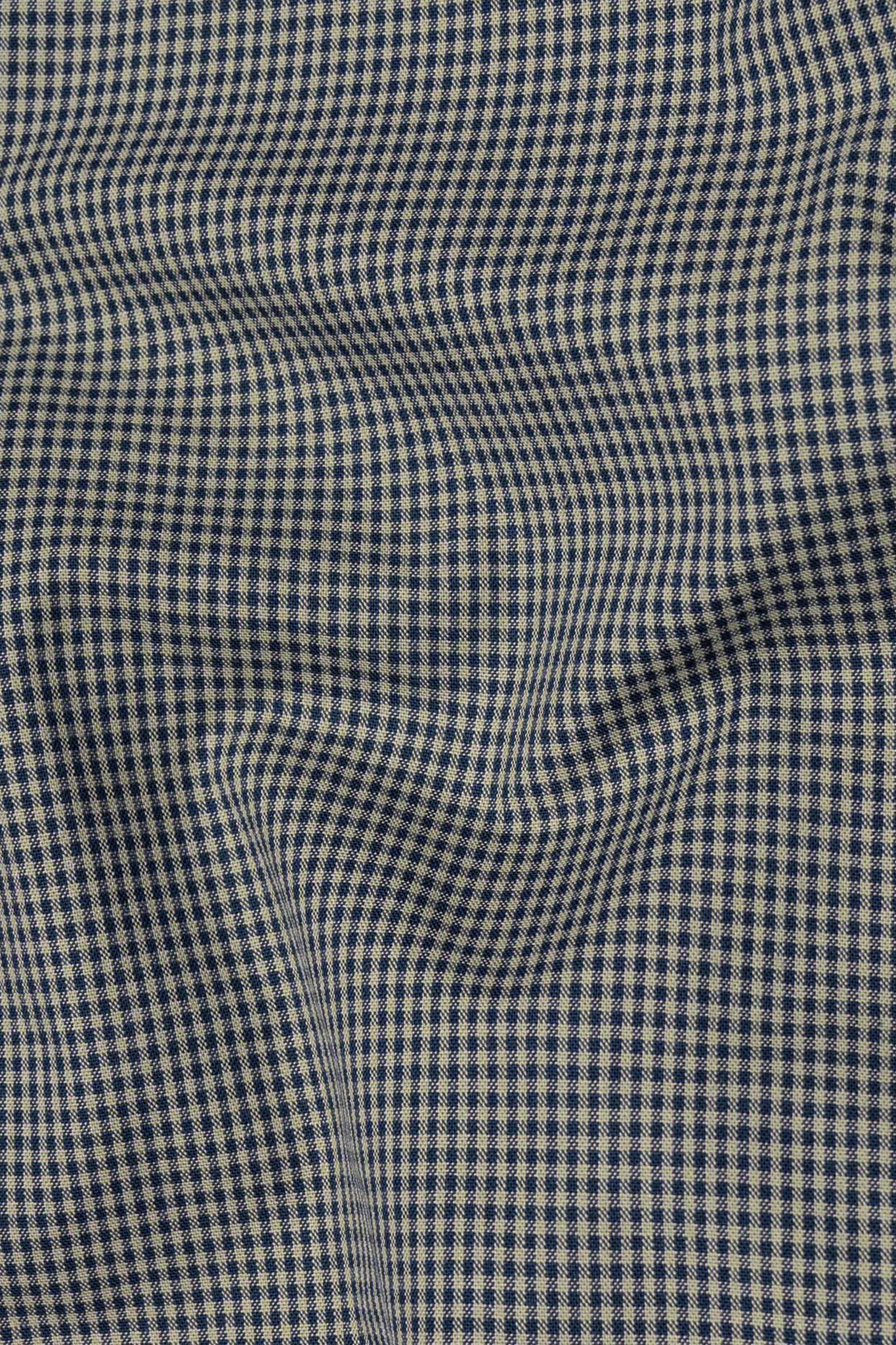Cinereous and Dusk Blue Checkered Royal Oxford Shirt