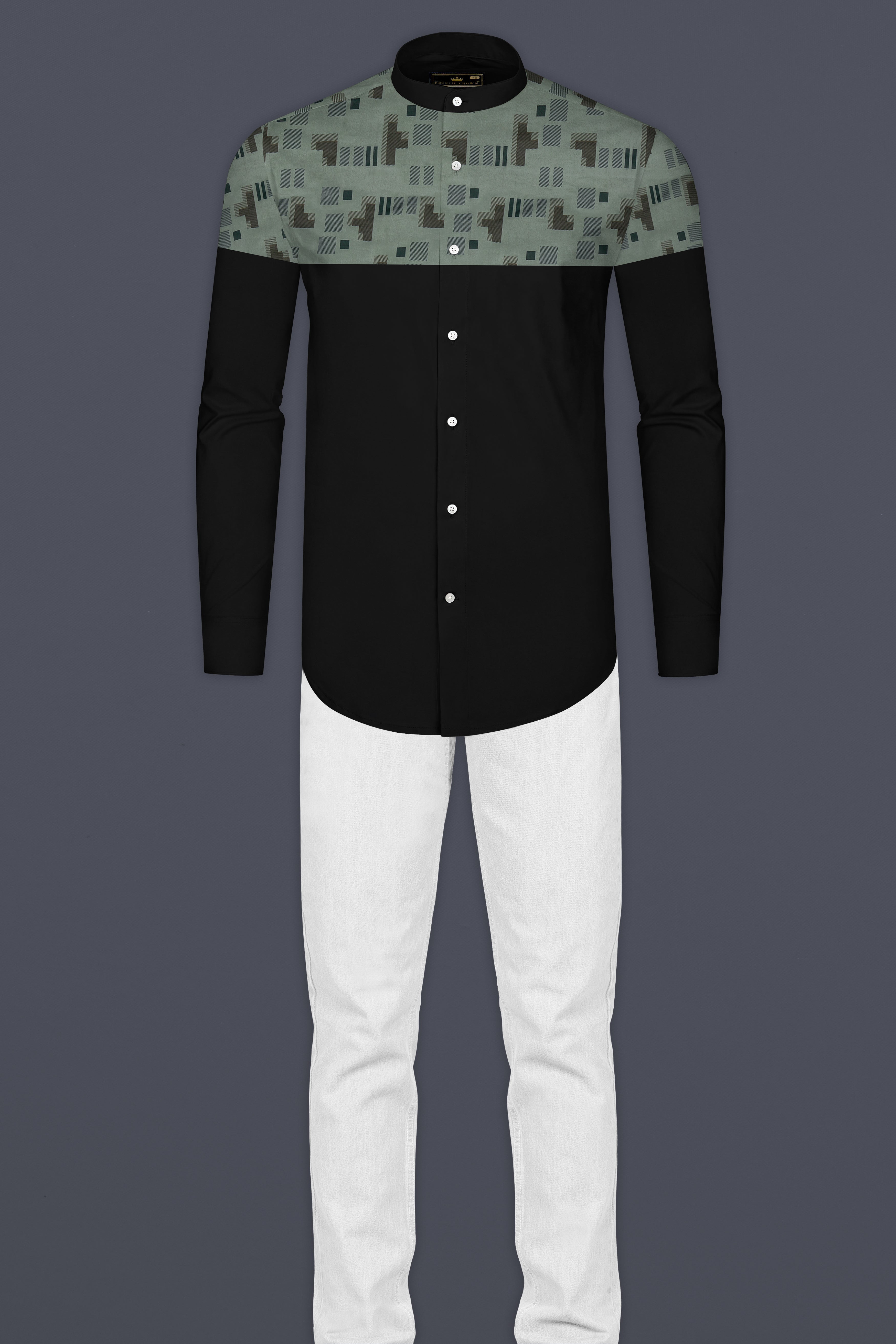 Jade Black and Pale Oyster Super Soft Premium Cotton Shirt