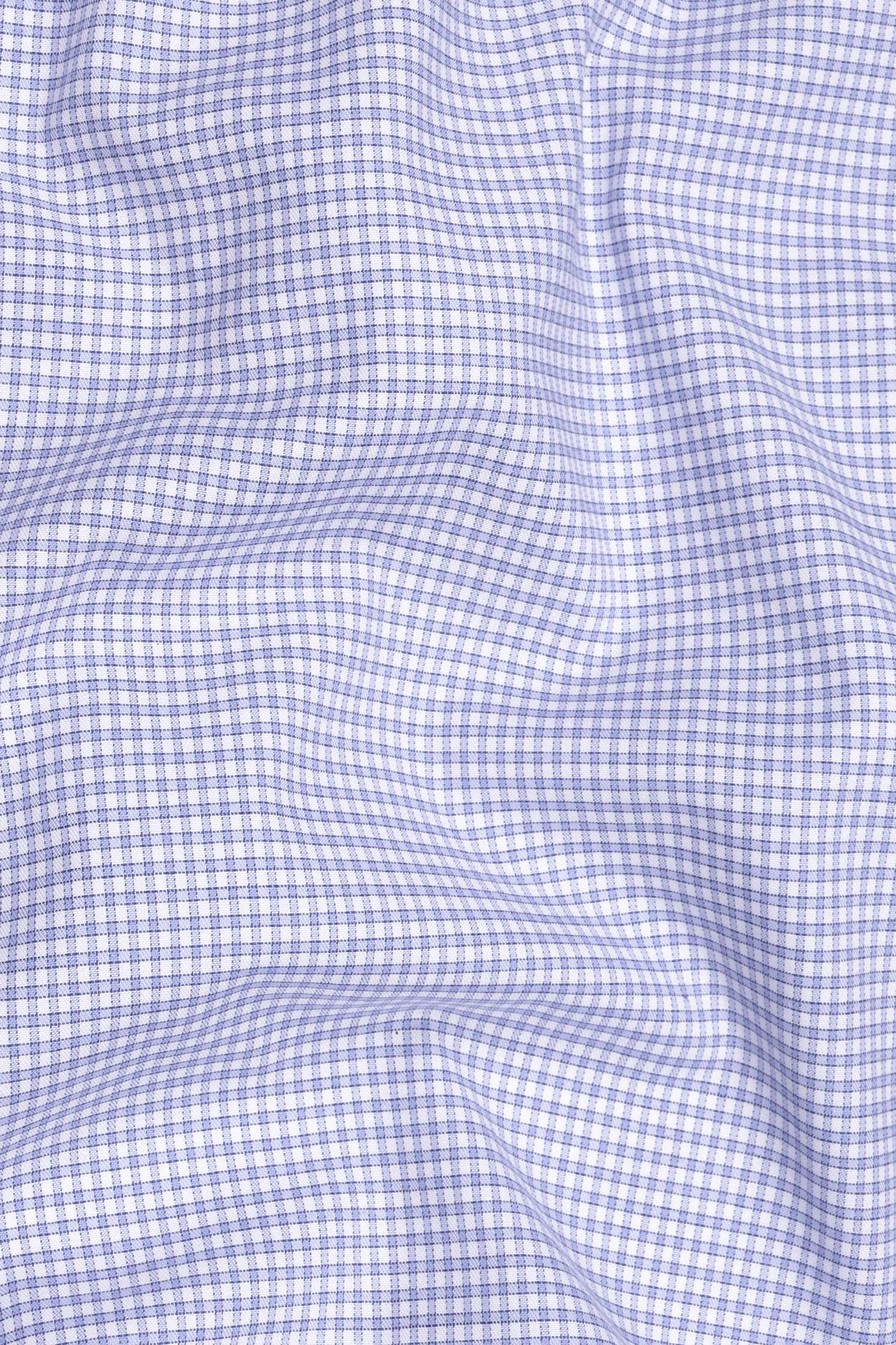 White and Wistful Blue Checkered Premium Cotton Shirt