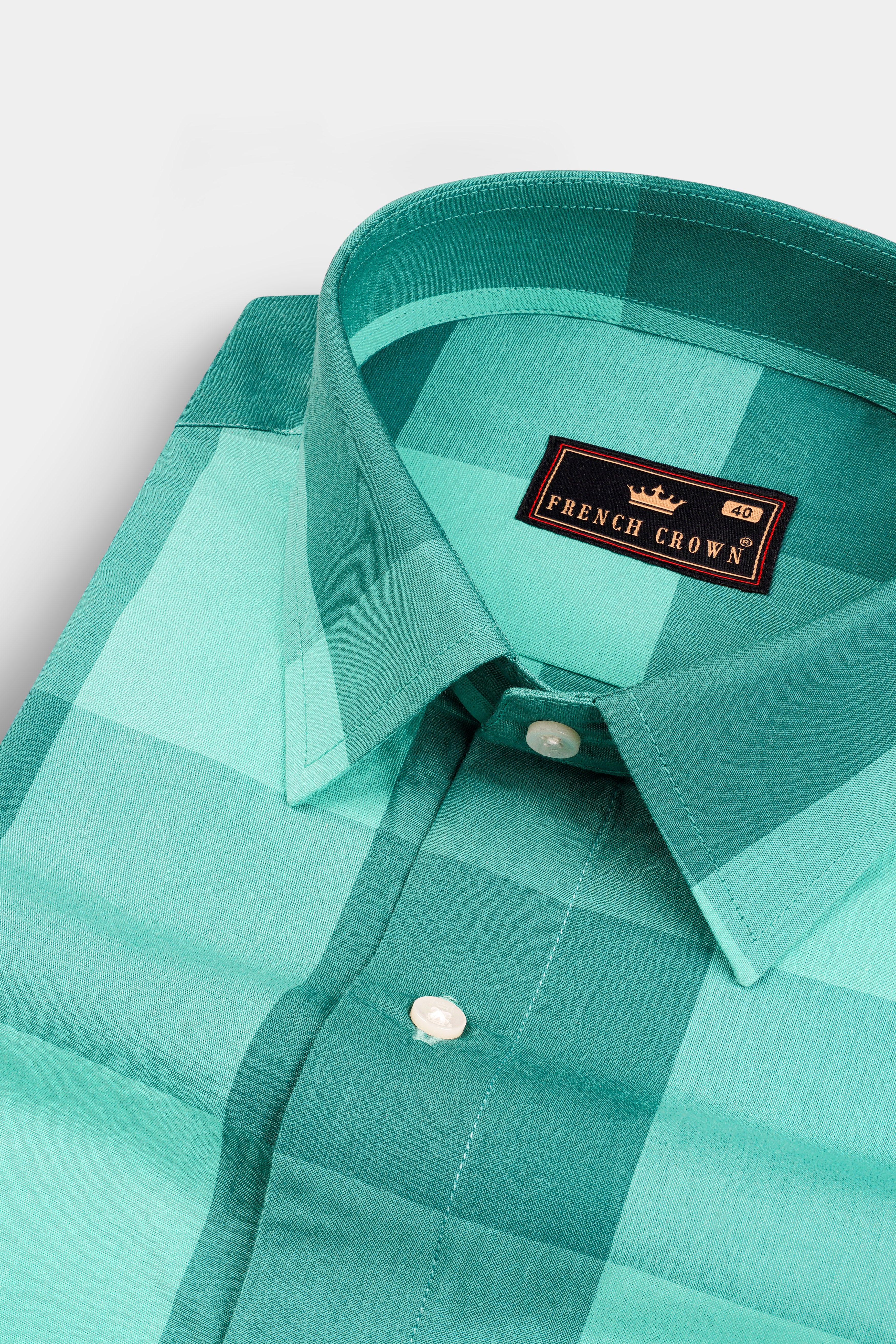 Riptide and Persian Green Premium Cotton Shirt