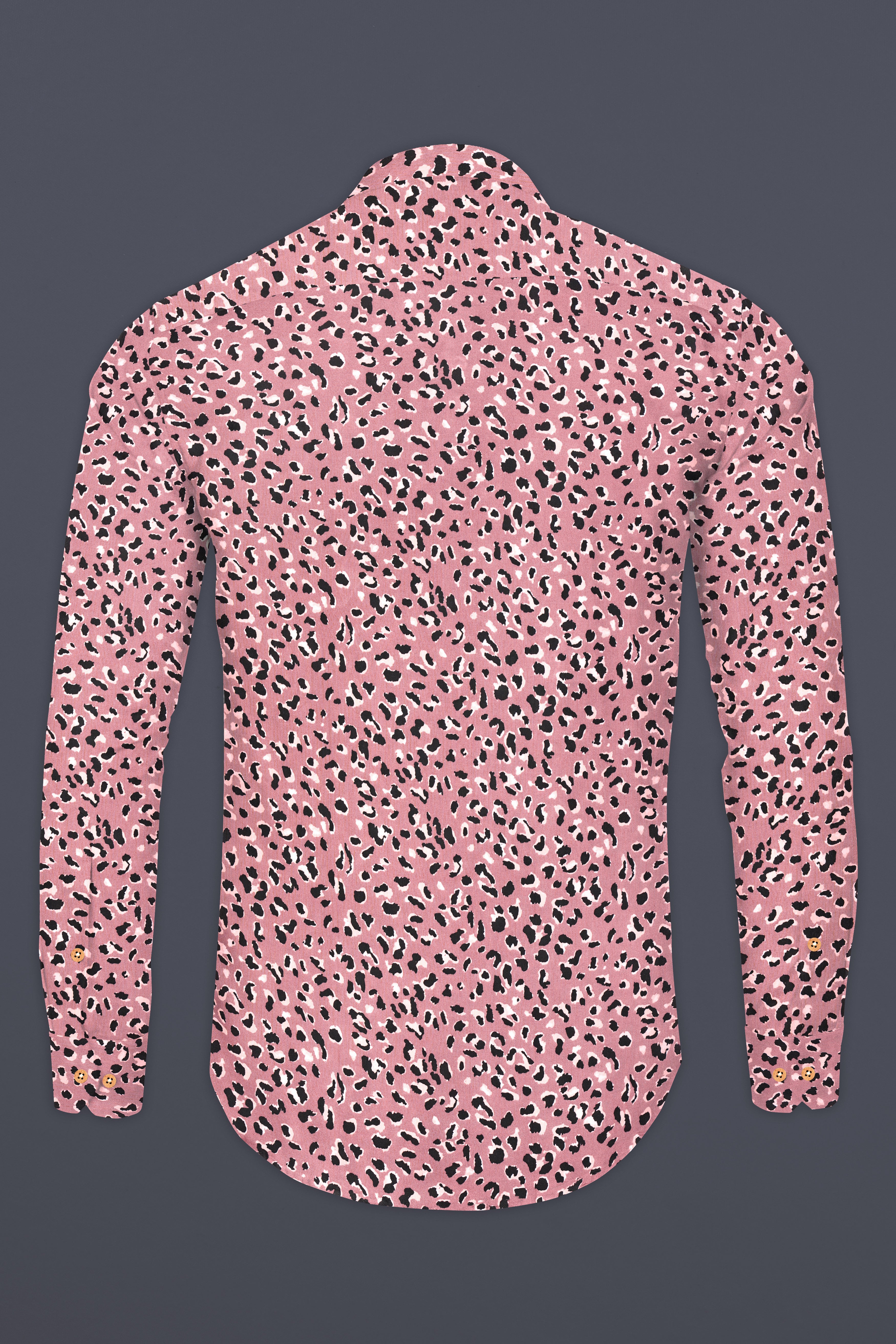 Charm Pink Leopard Printed Premium Tencel Kurta Shirt