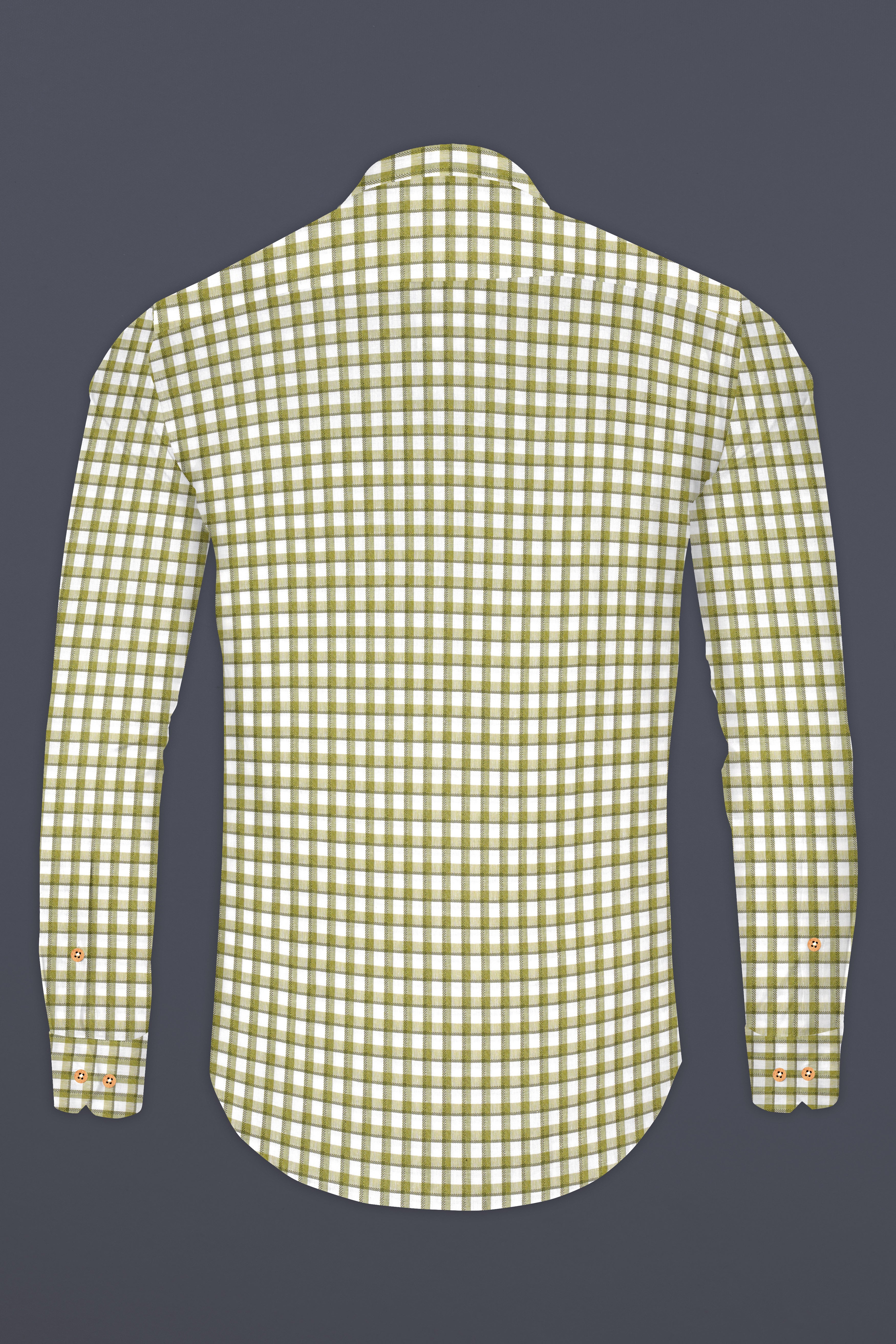 Dingley Green Checkered Dobby Textured Premium Giza Cotton Shirt