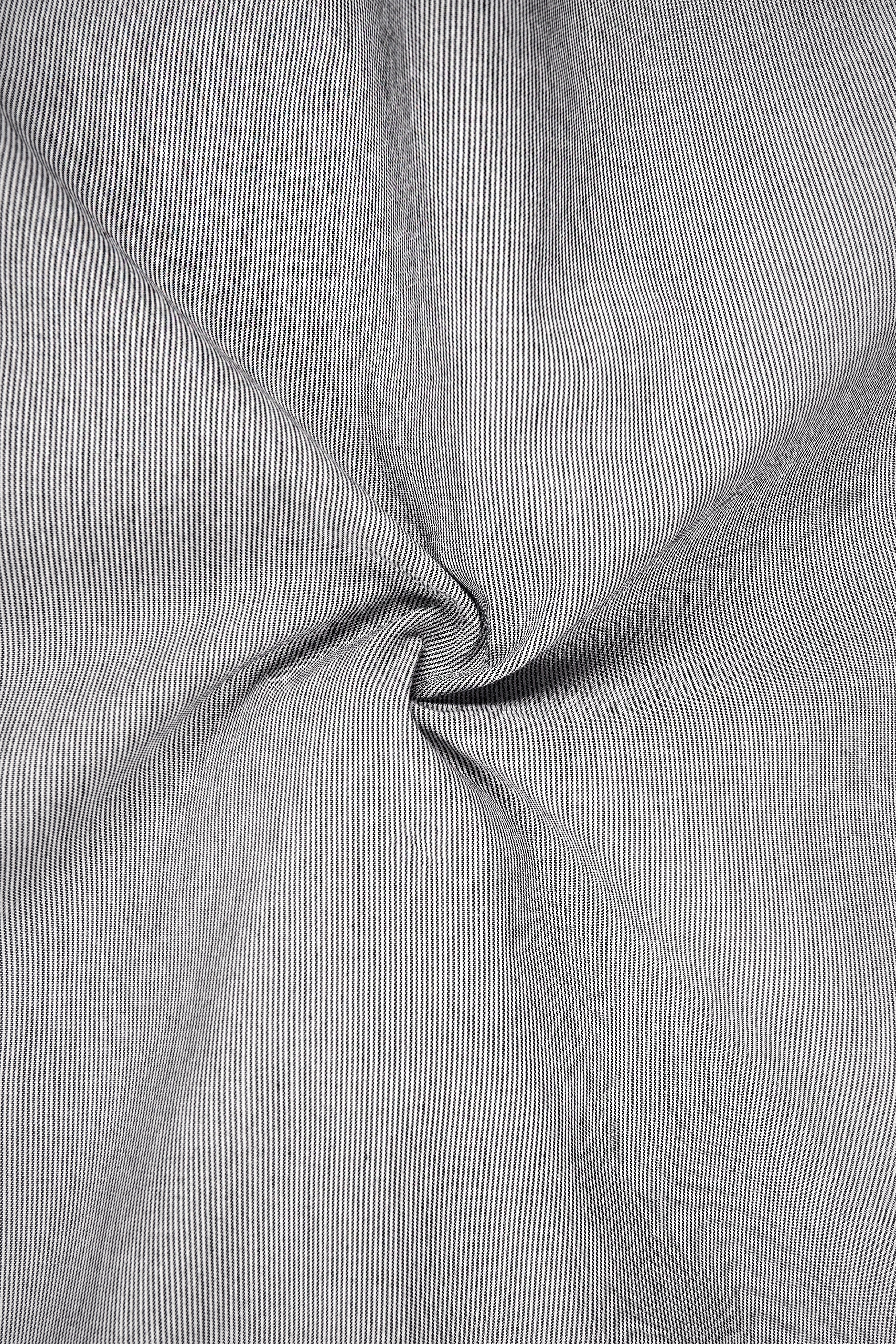 Wenge Gray Pinstriped Premium Cotton Kurta Shirt