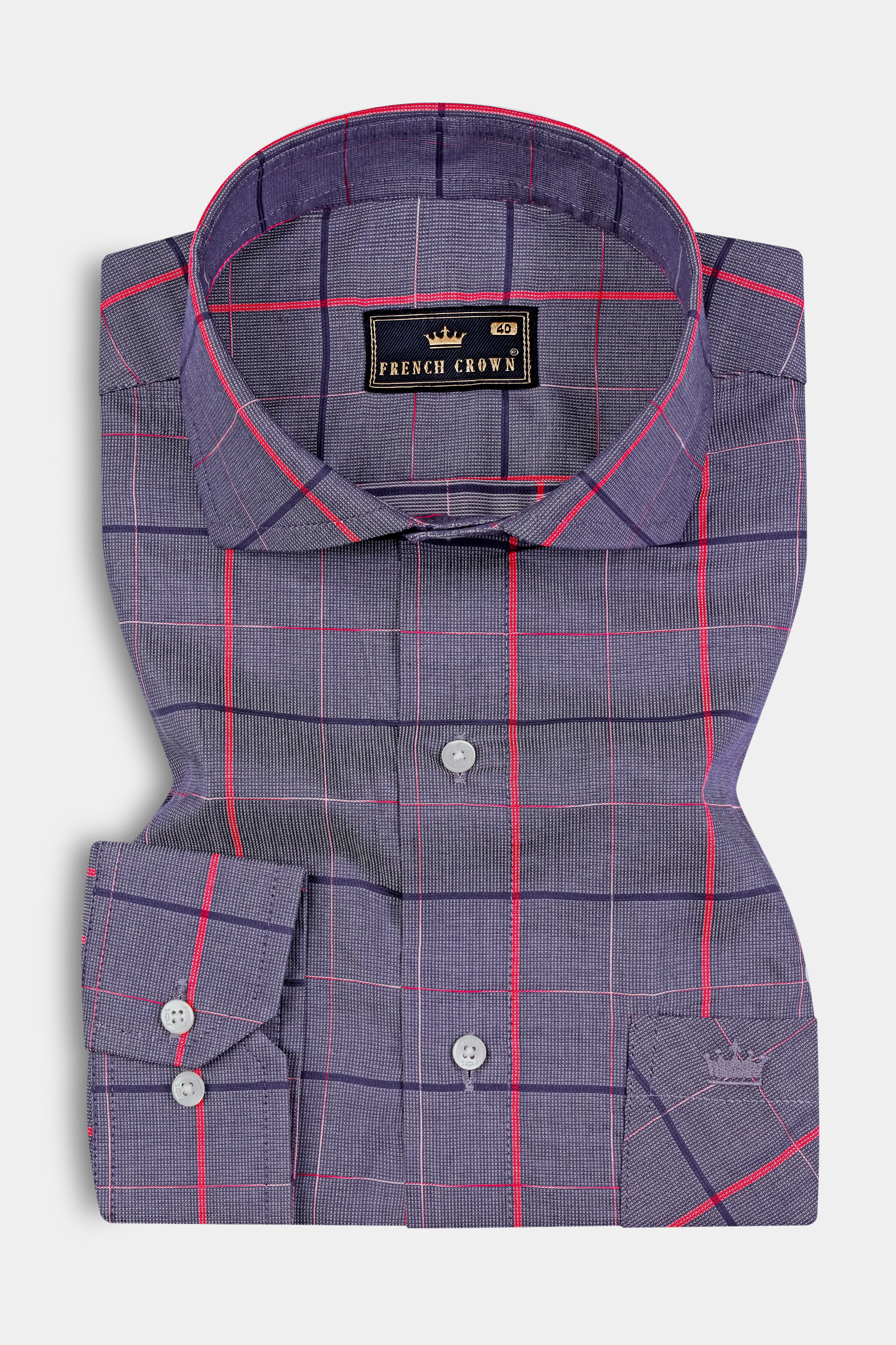 Oslo Windowpane Dobby Textured Premium Giza Cotton Shirt