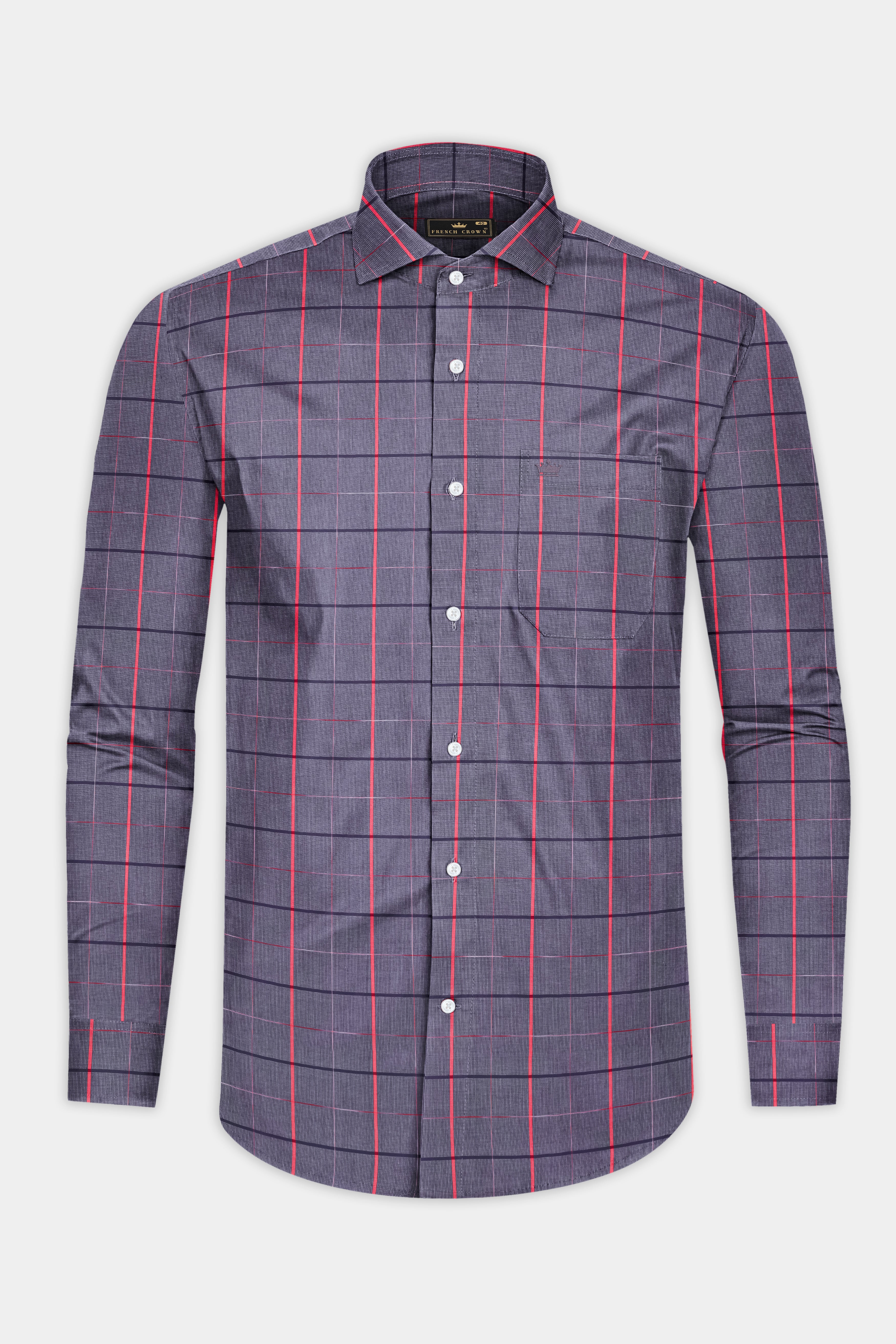 Oslo Windowpane Dobby Textured Premium Giza Cotton Shirt