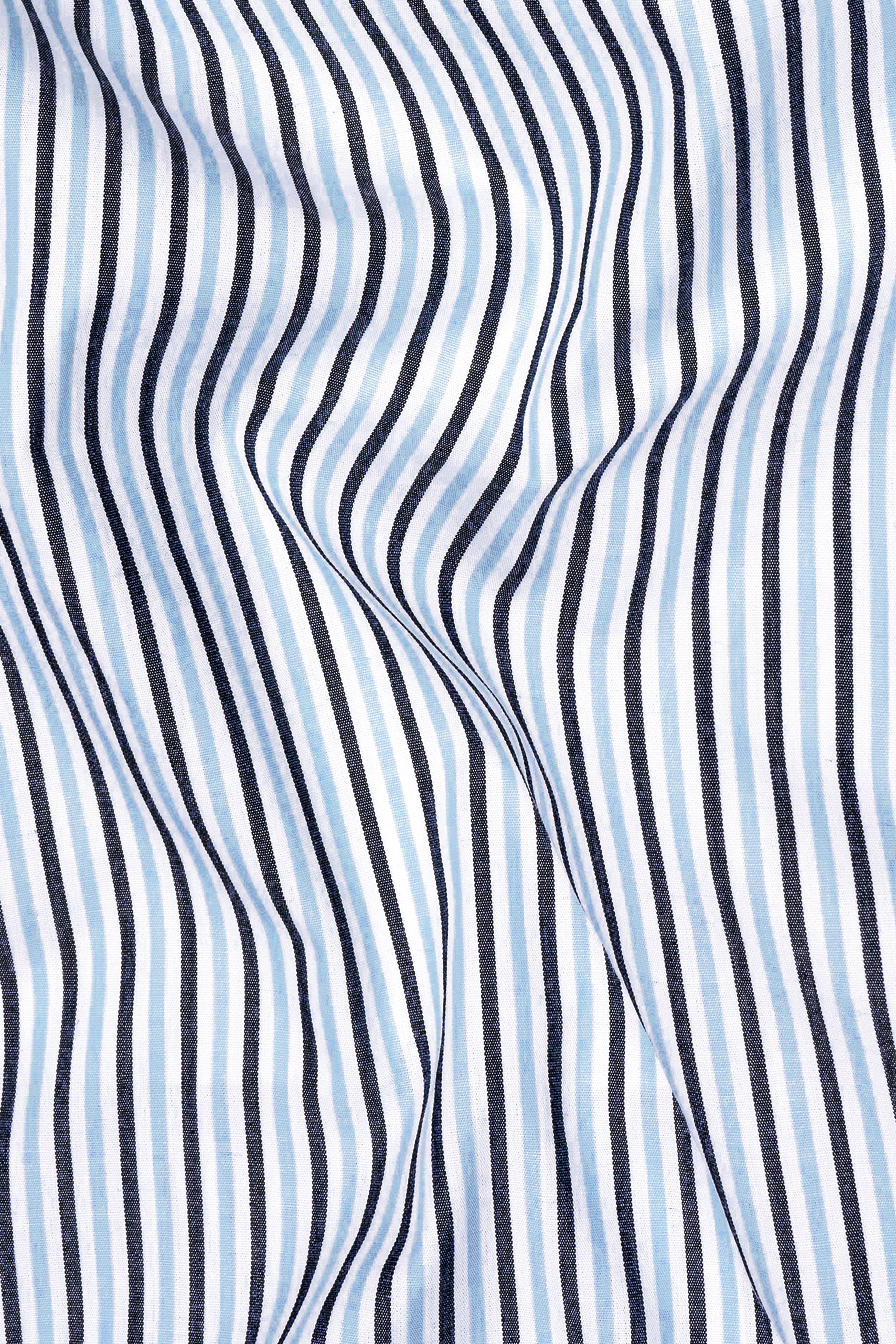 Periwinkle Blue Striped Premium Cotton Shirt