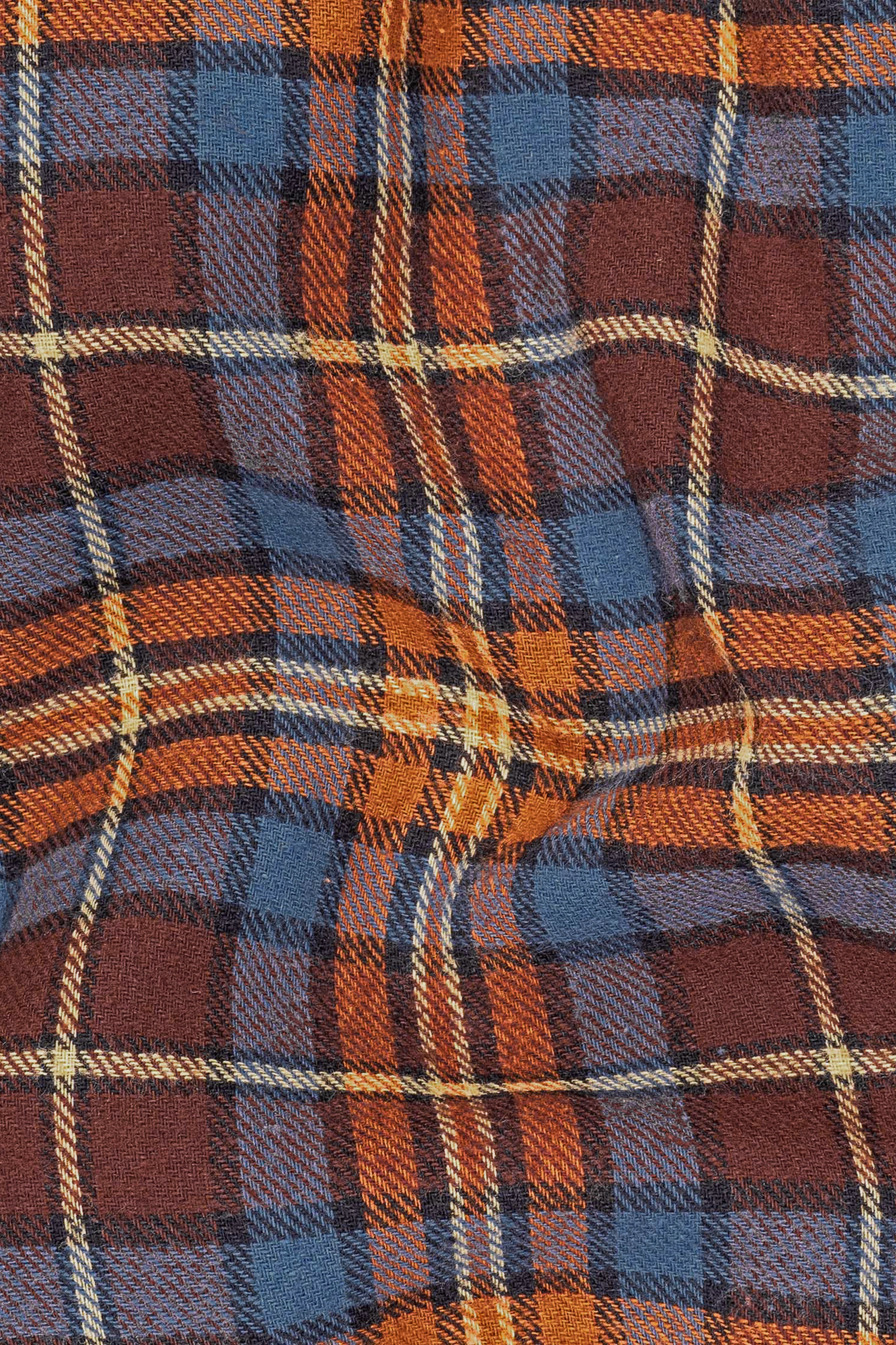 Metallic Copper with Orange Plaid Flannel Shirt