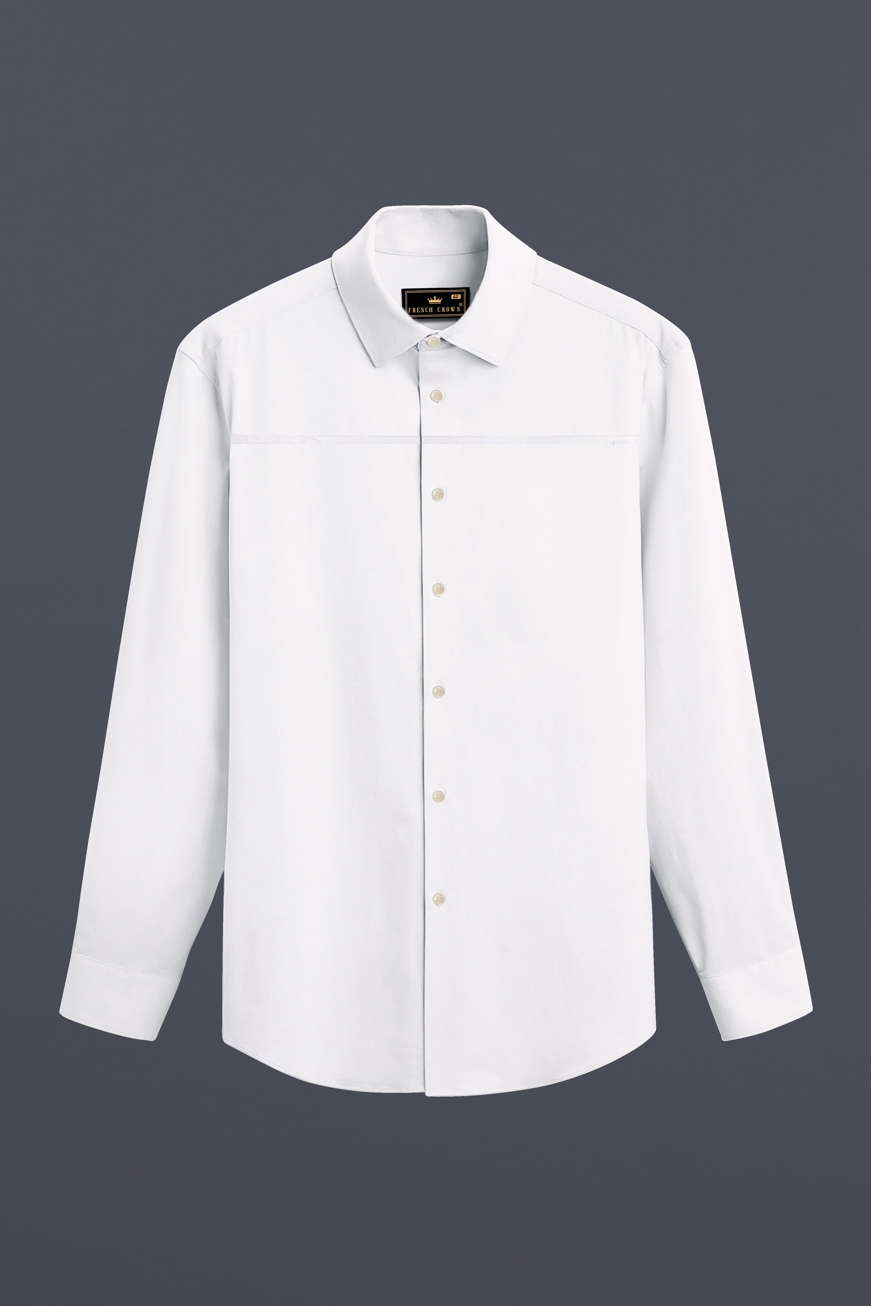 White and Cloud Burst Leaves Printed Premium Cotton Shirt