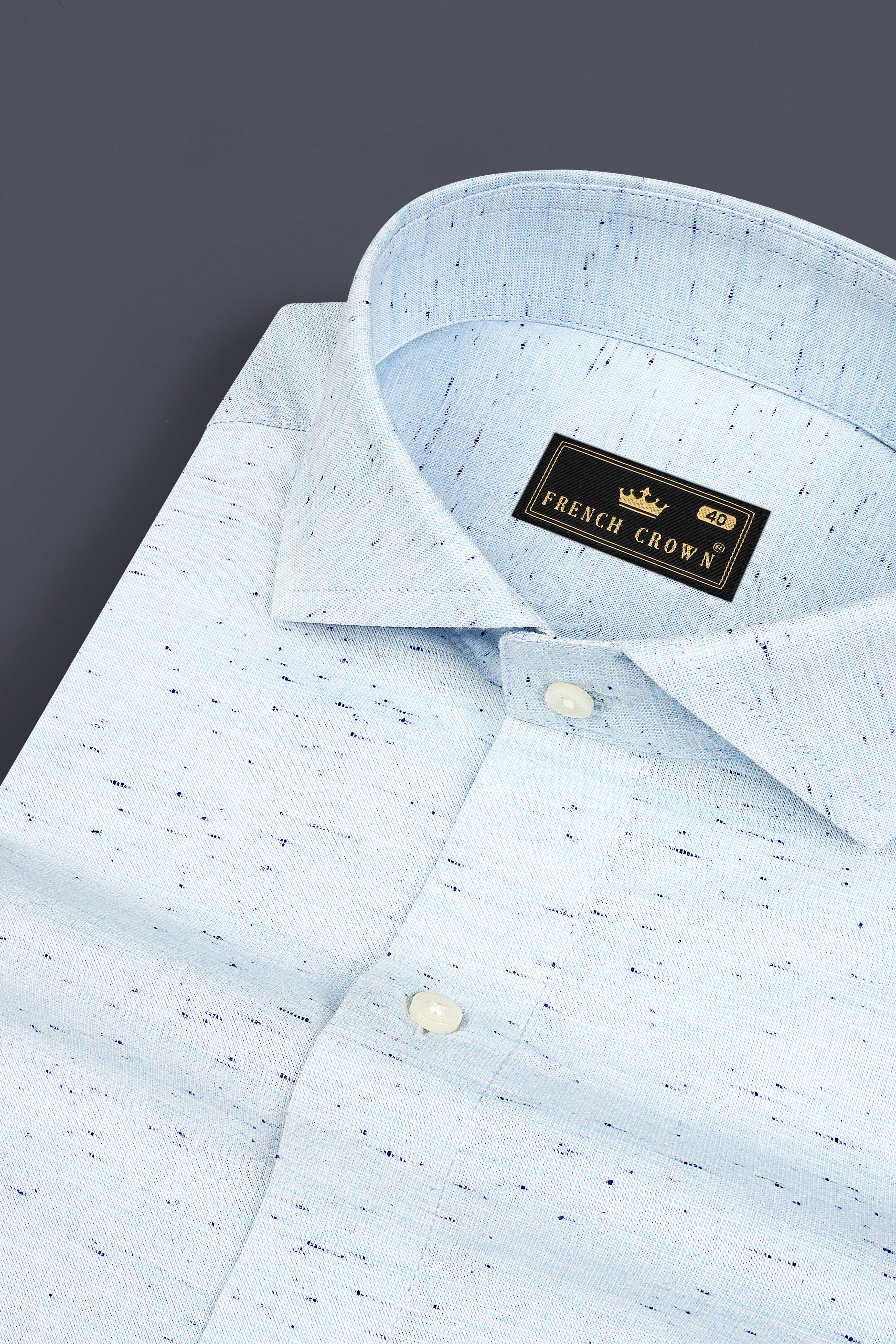 Mercury Blue and Downriver Blue Twill Textured Premium Cotton Shirt