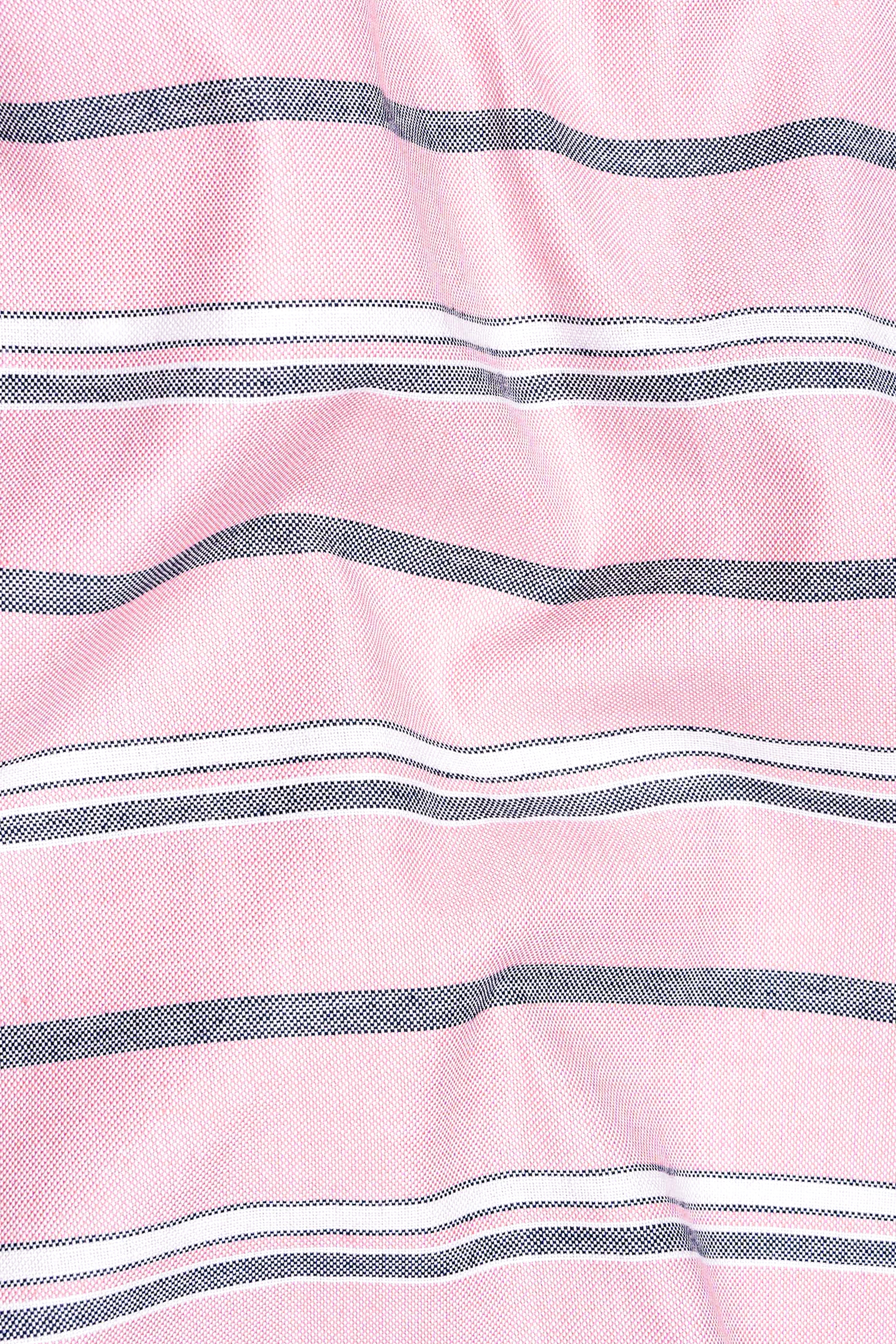 Kawaii Pink and Cadet Grey Striped Oxford Shirt