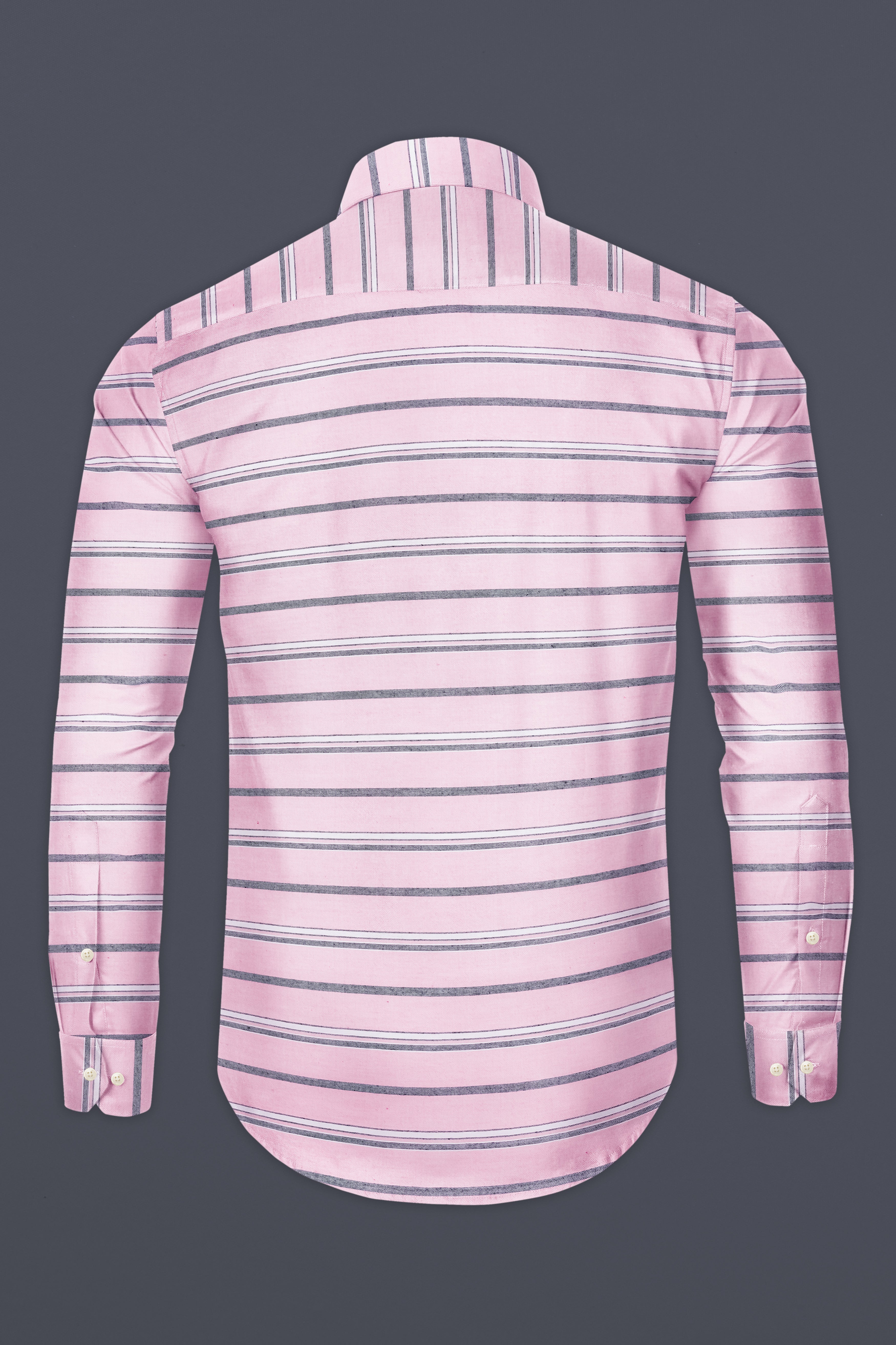 Kawaii Pink and Cadet Grey Striped Oxford Shirt