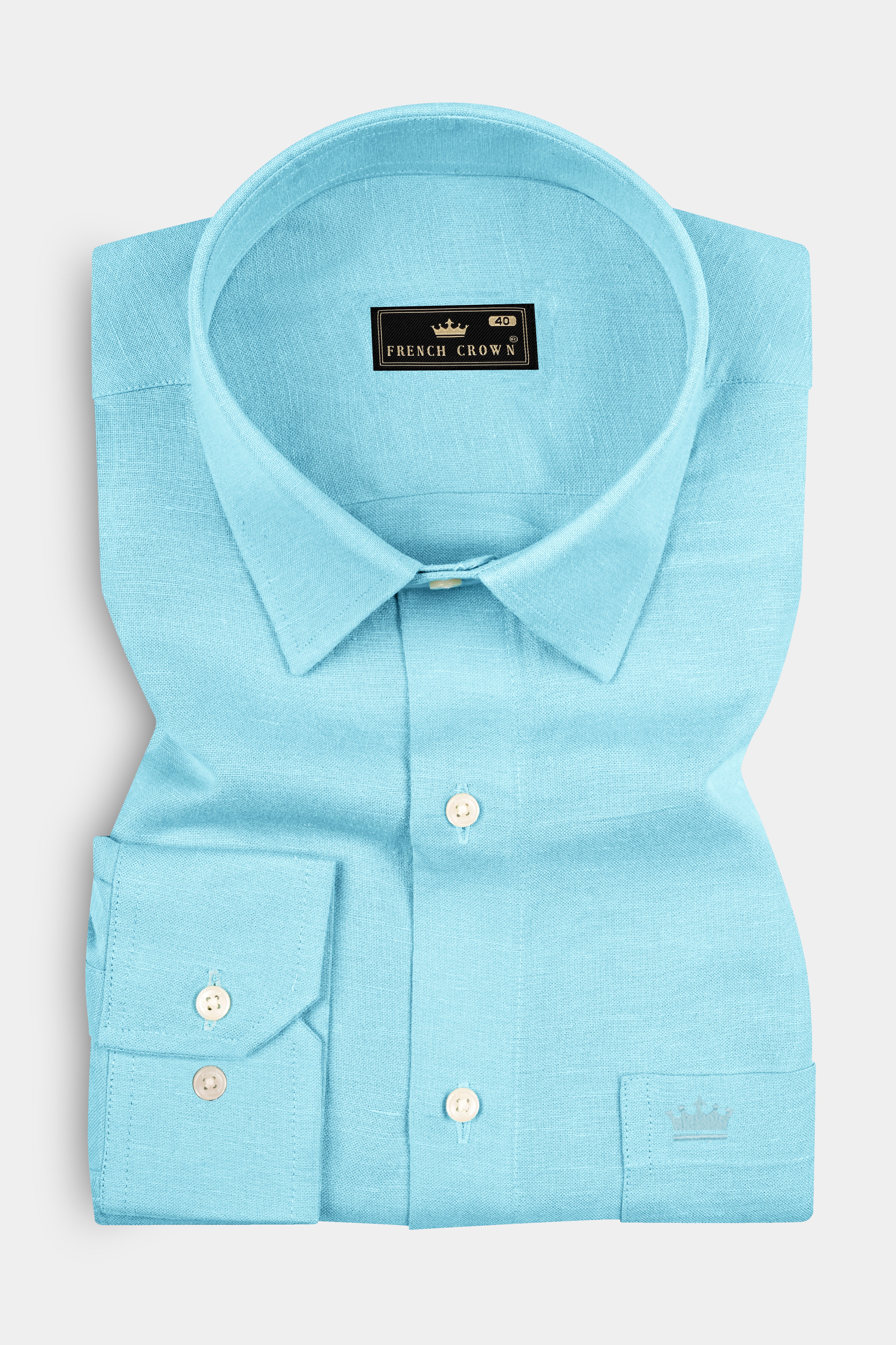 Tiffany Blue Luxurious Linen Shirt