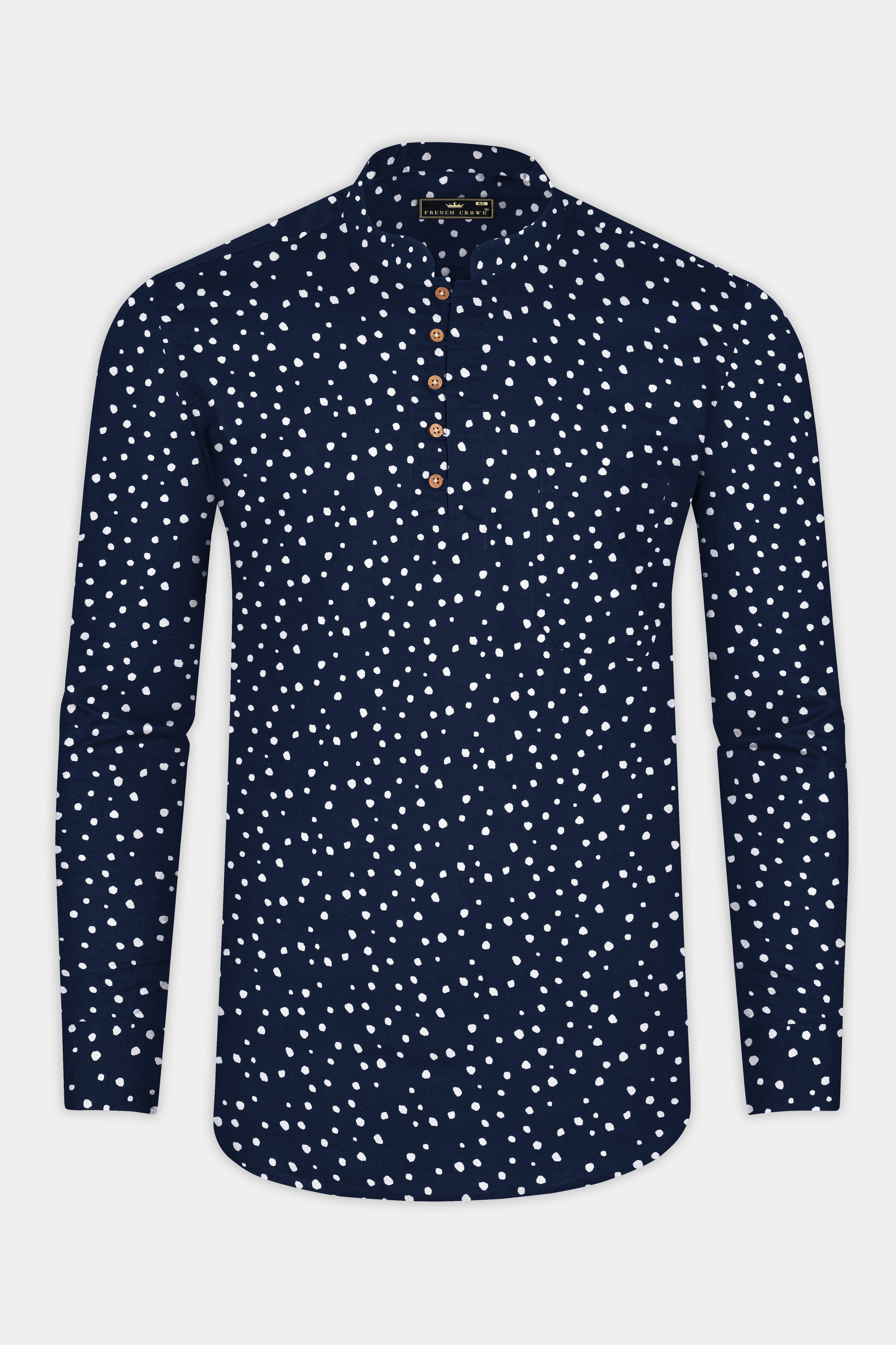 Firefly Dotted Premium Tencel Kurta Shirt