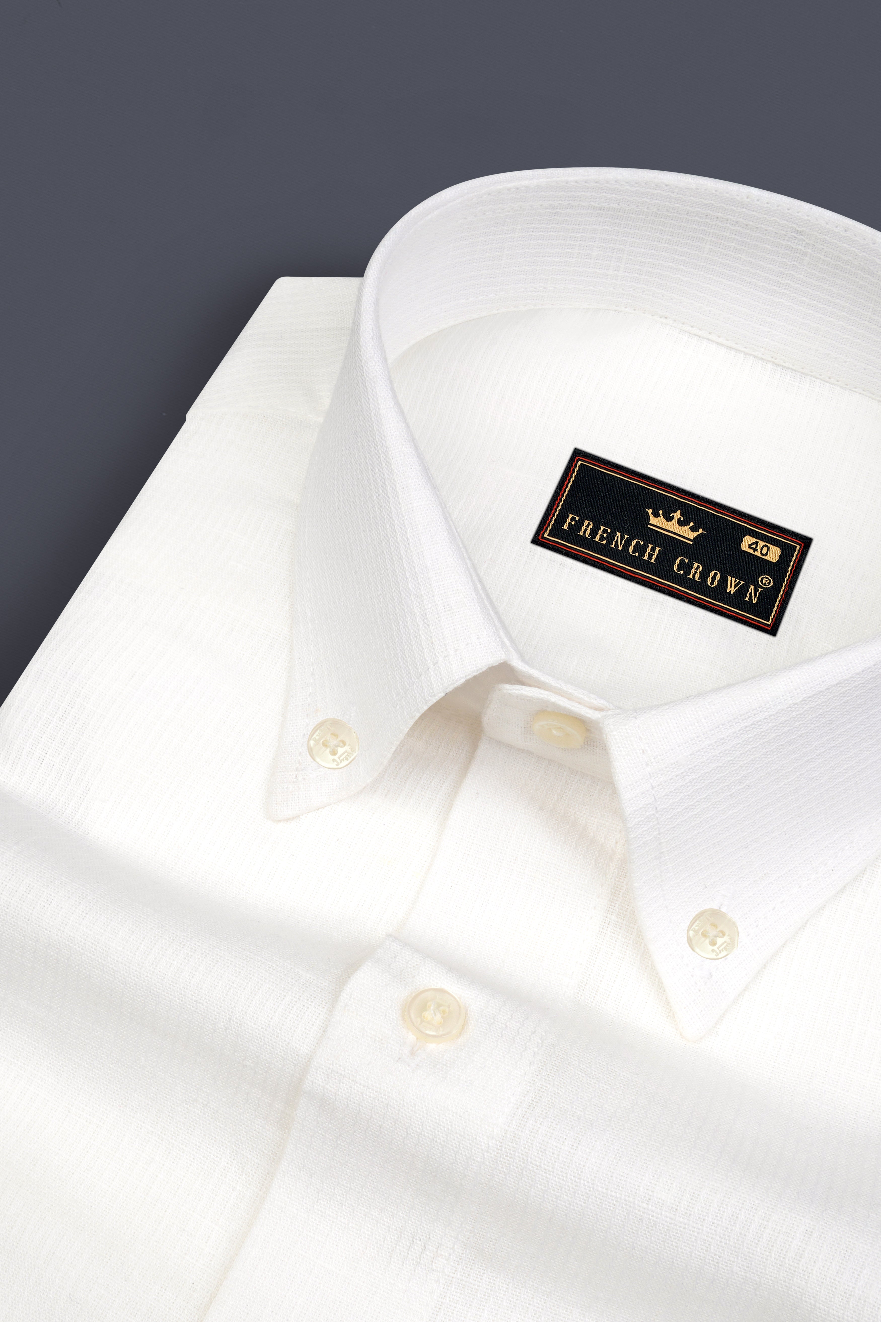 Bright White Dobby Textured Premium Giza Cotton Shirt