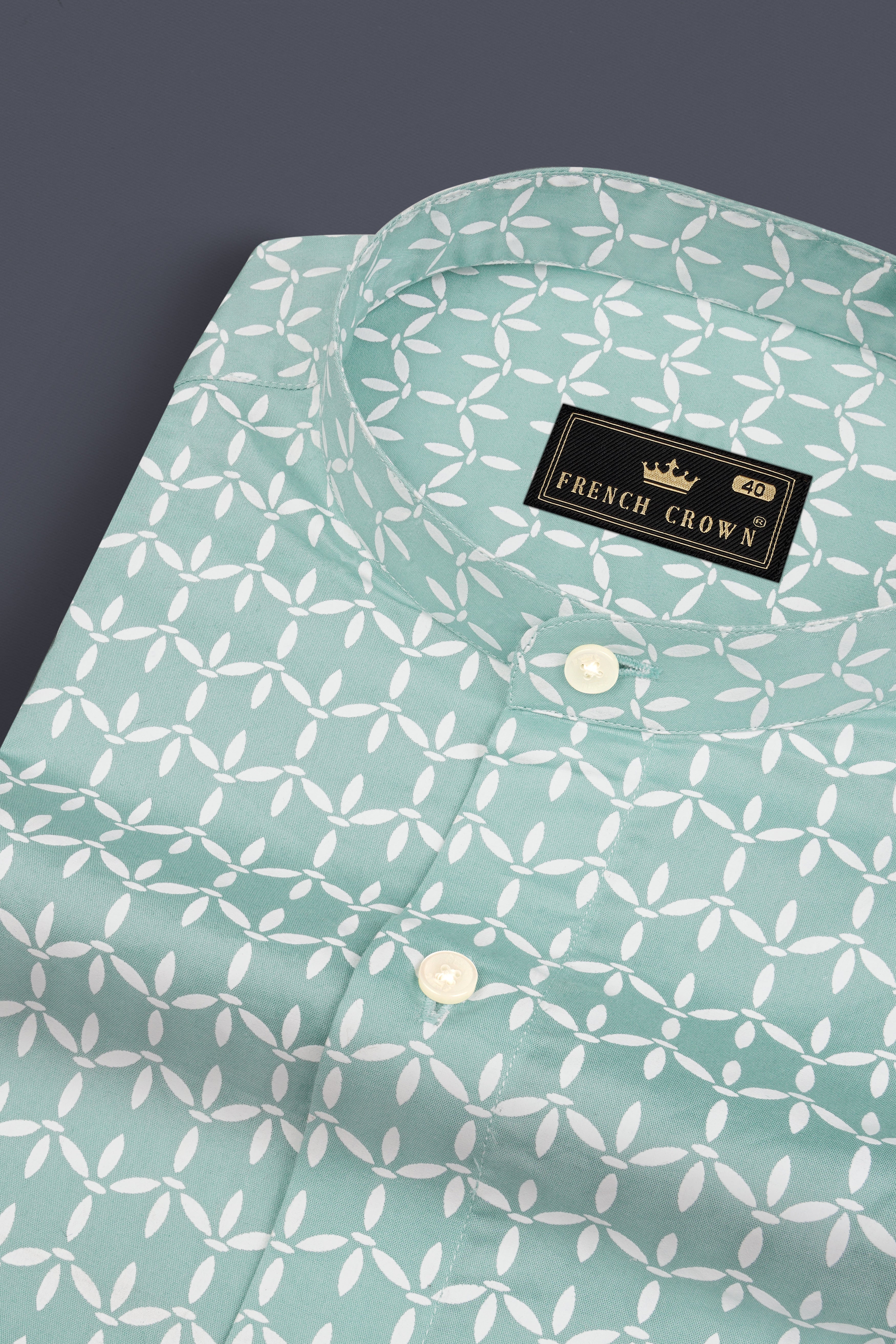 Aqua Island Disty Printed Twill Premium Cotton Shirt