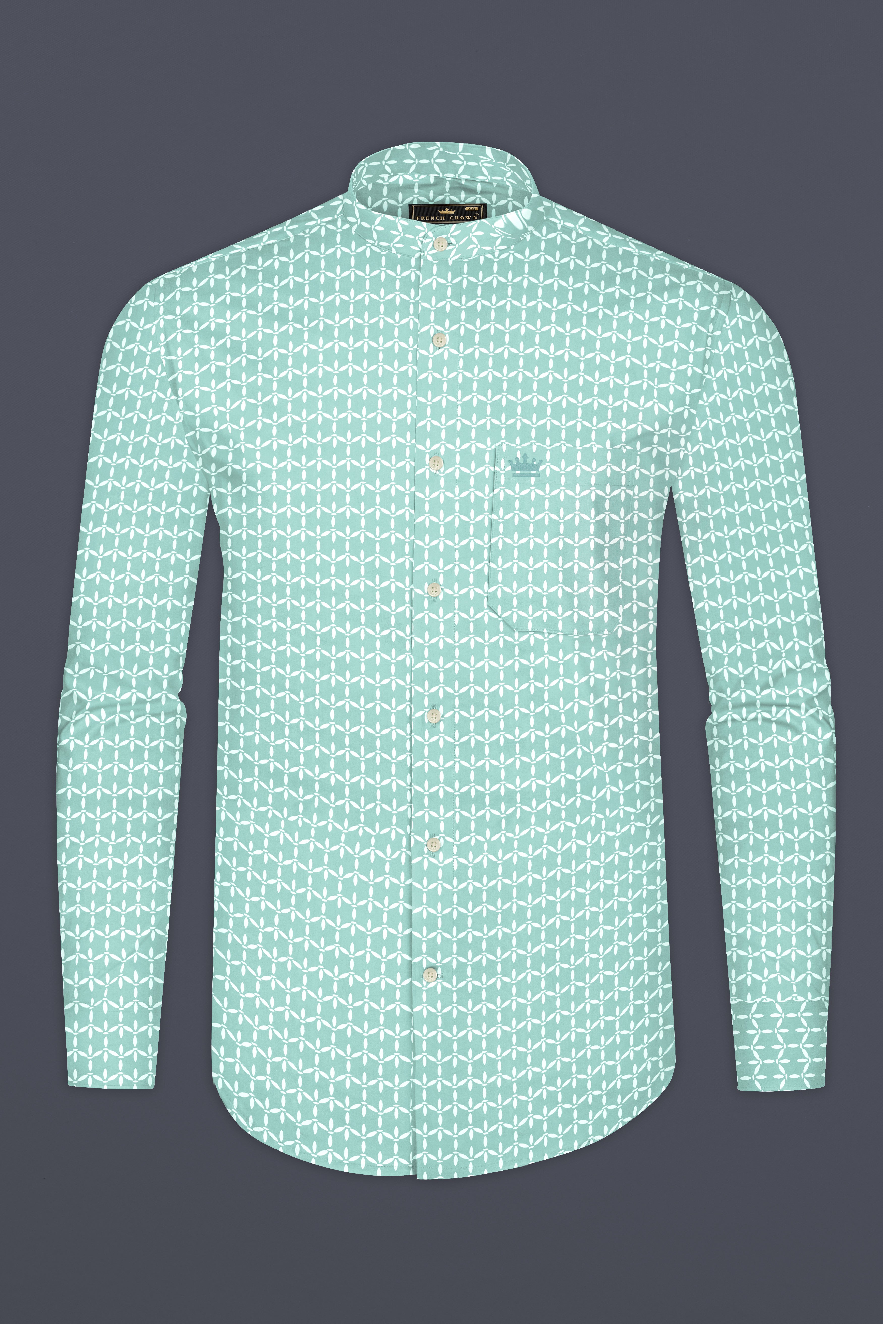 Aqua Island Disty Printed Twill Premium Cotton Shirt