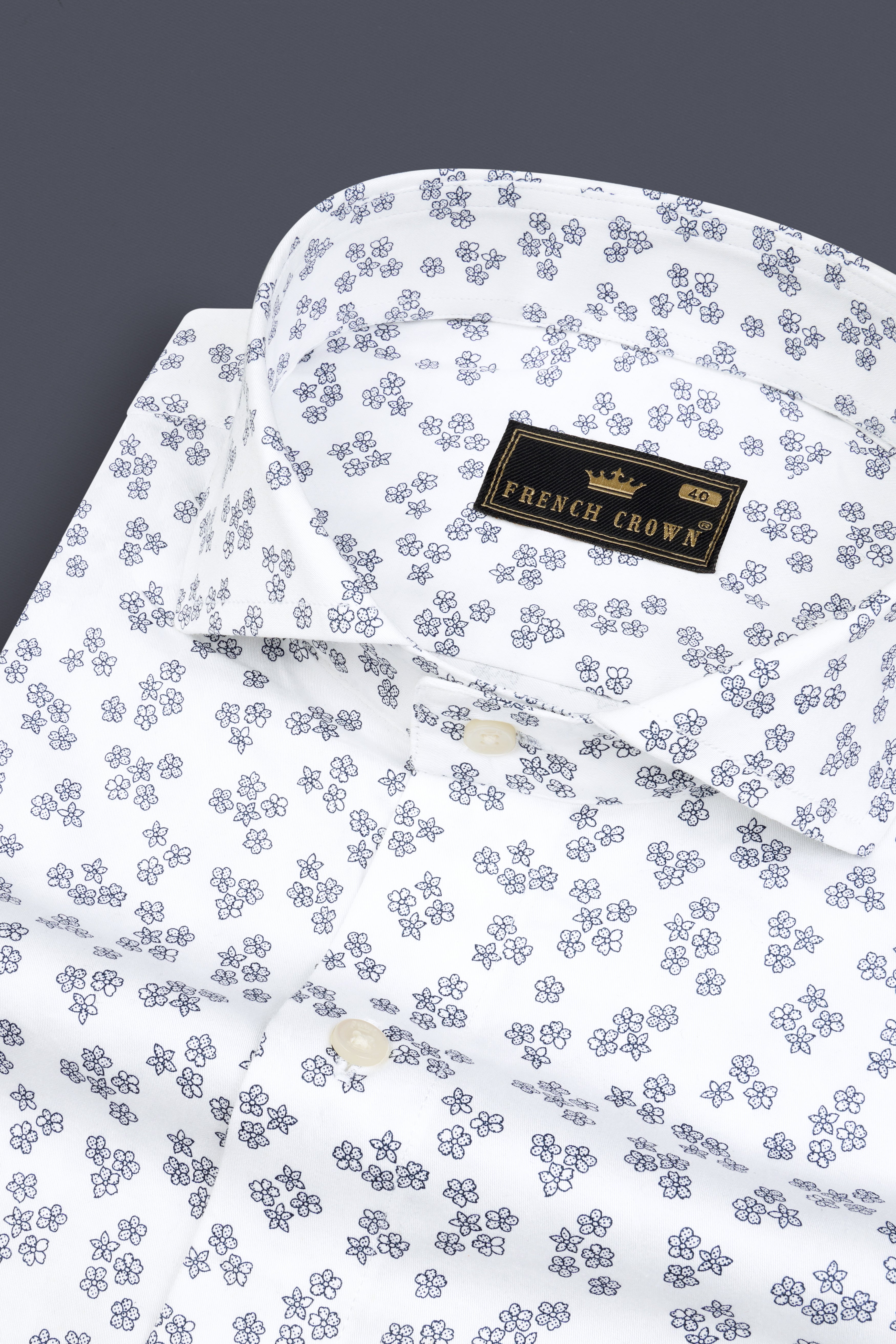 White and Kimberly Floral Super Soft Premium Cotton Shirt