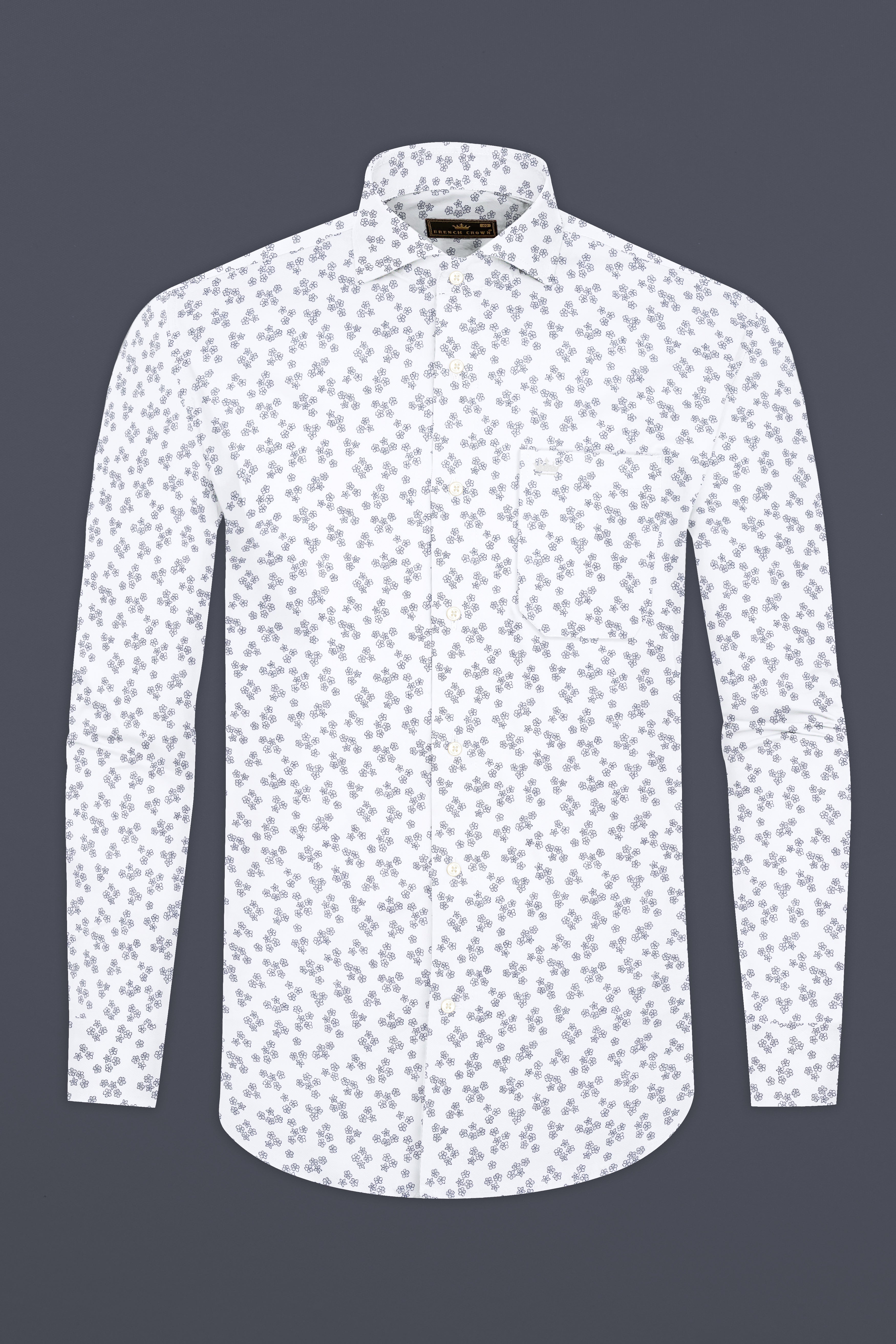 White and Kimberly Floral Super Soft Premium Cotton Shirt