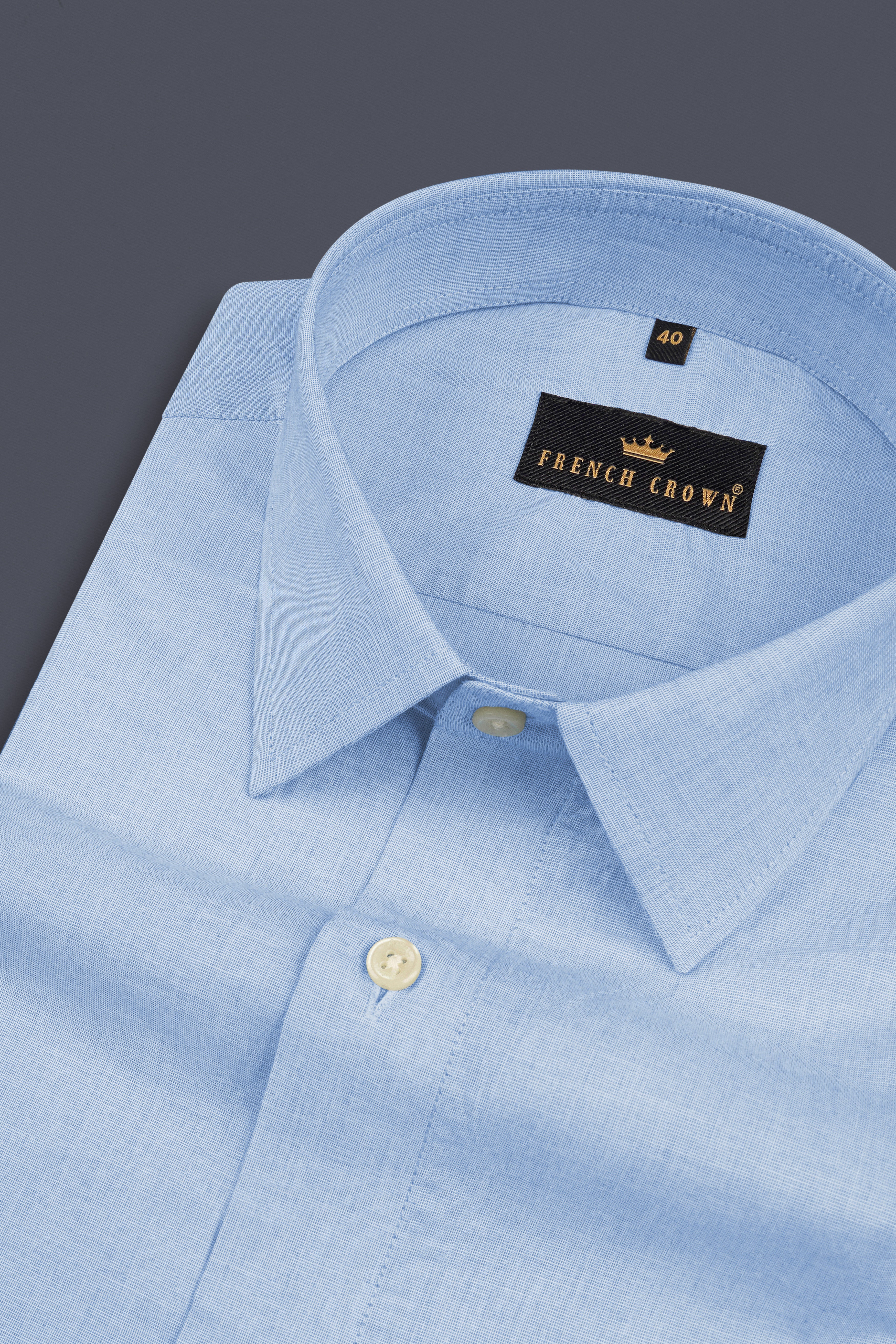 Pale Cerulean Blue Premium Cotton Shirt