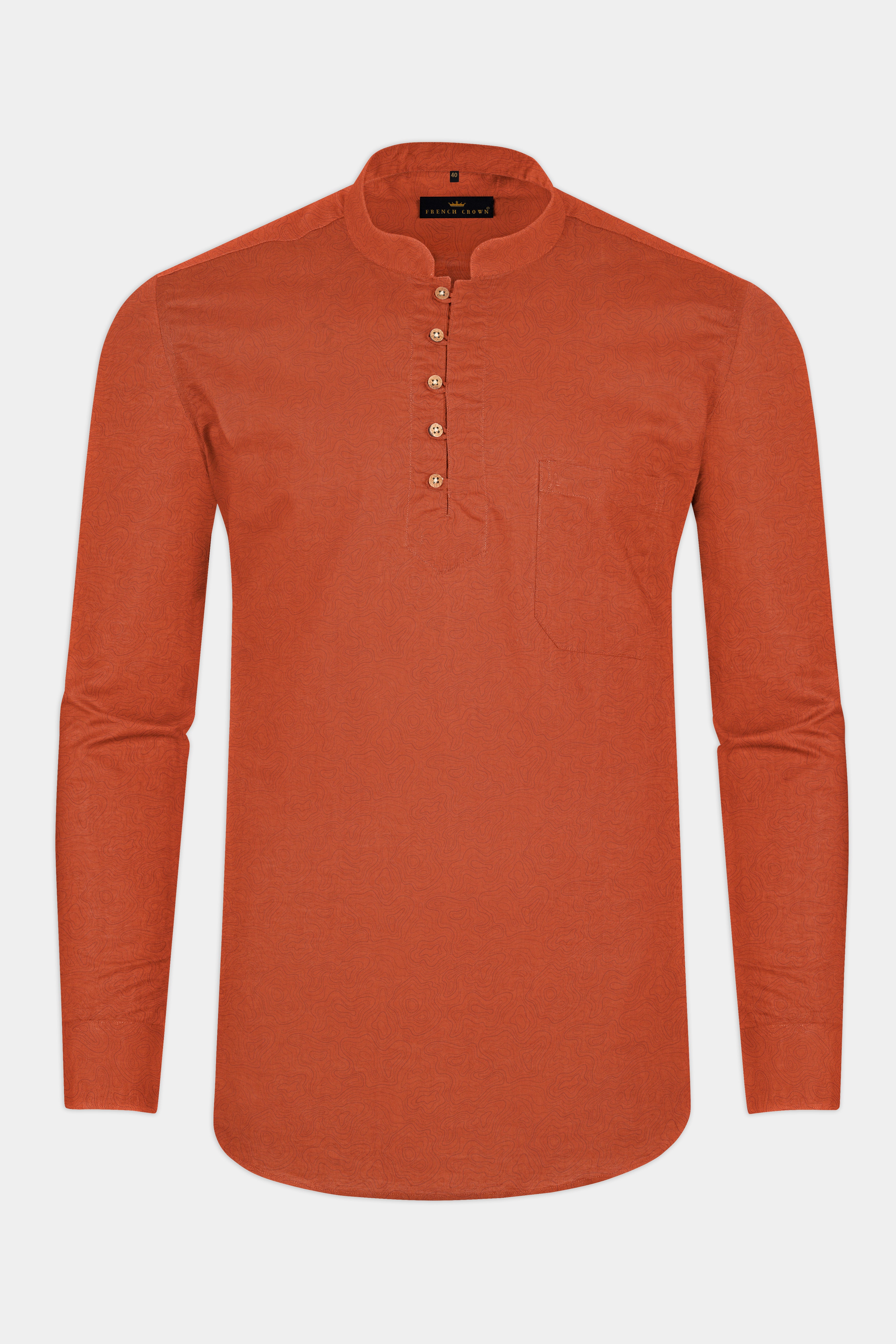 Flame Pea Printed Premium Cotton Shirt