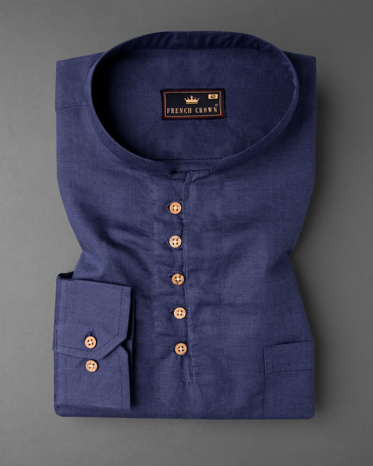 Martinique Blue Luxurious Linen Kurta Shirt