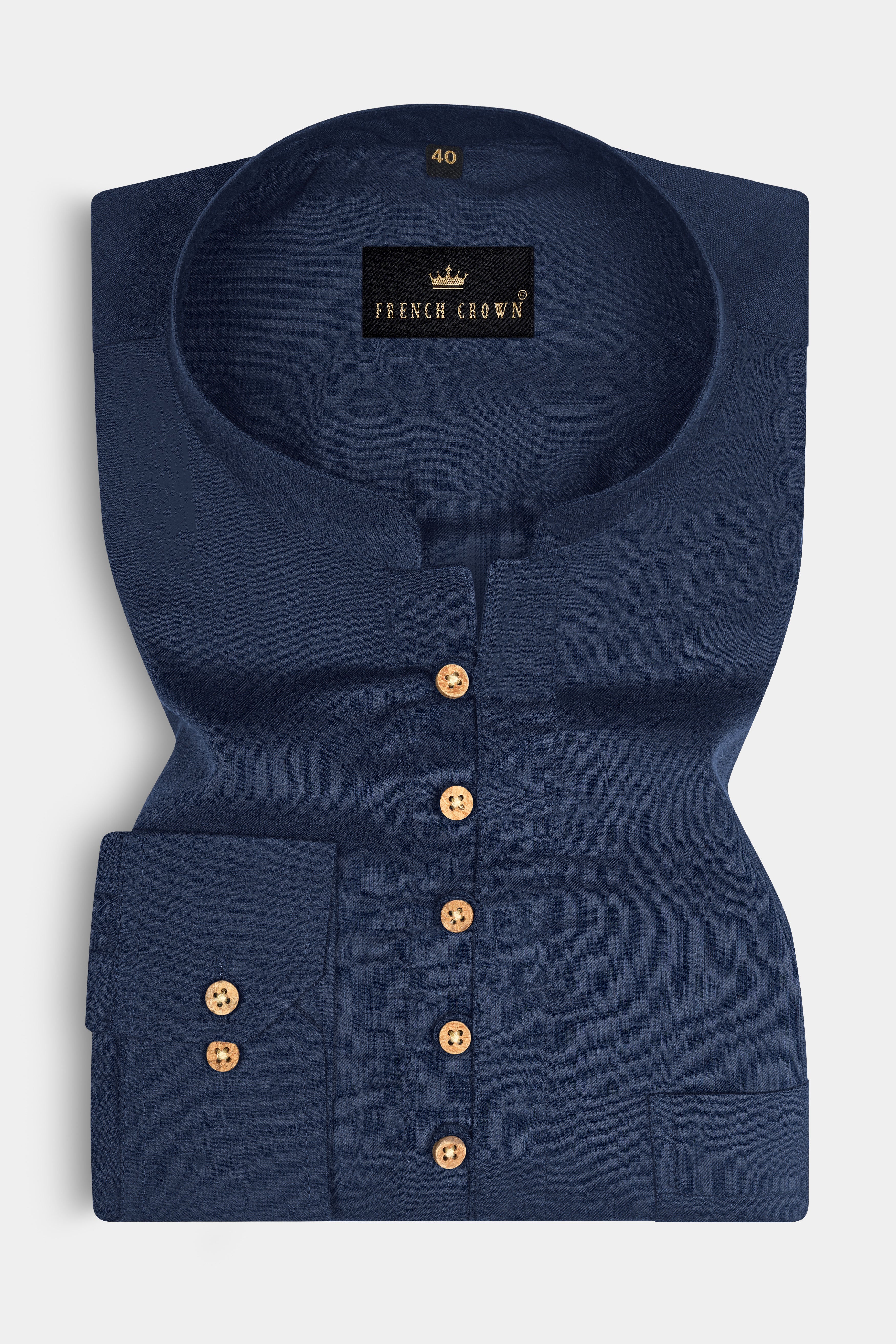 Bleached Cedar Blue Premium Tencel Kurta Shirt