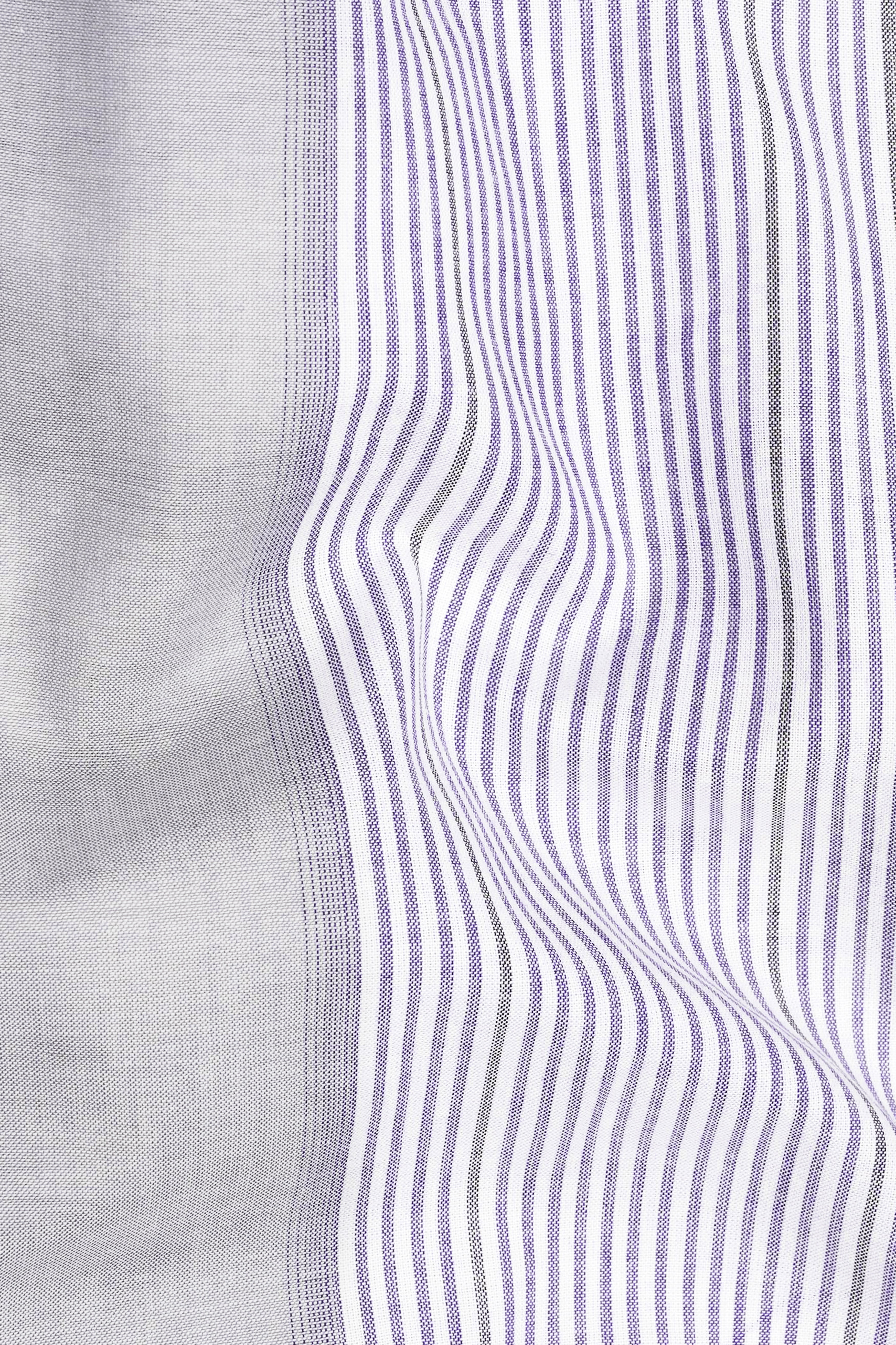 Celeste Gray with Opera Mauve Striped Premium Cotton Shirt