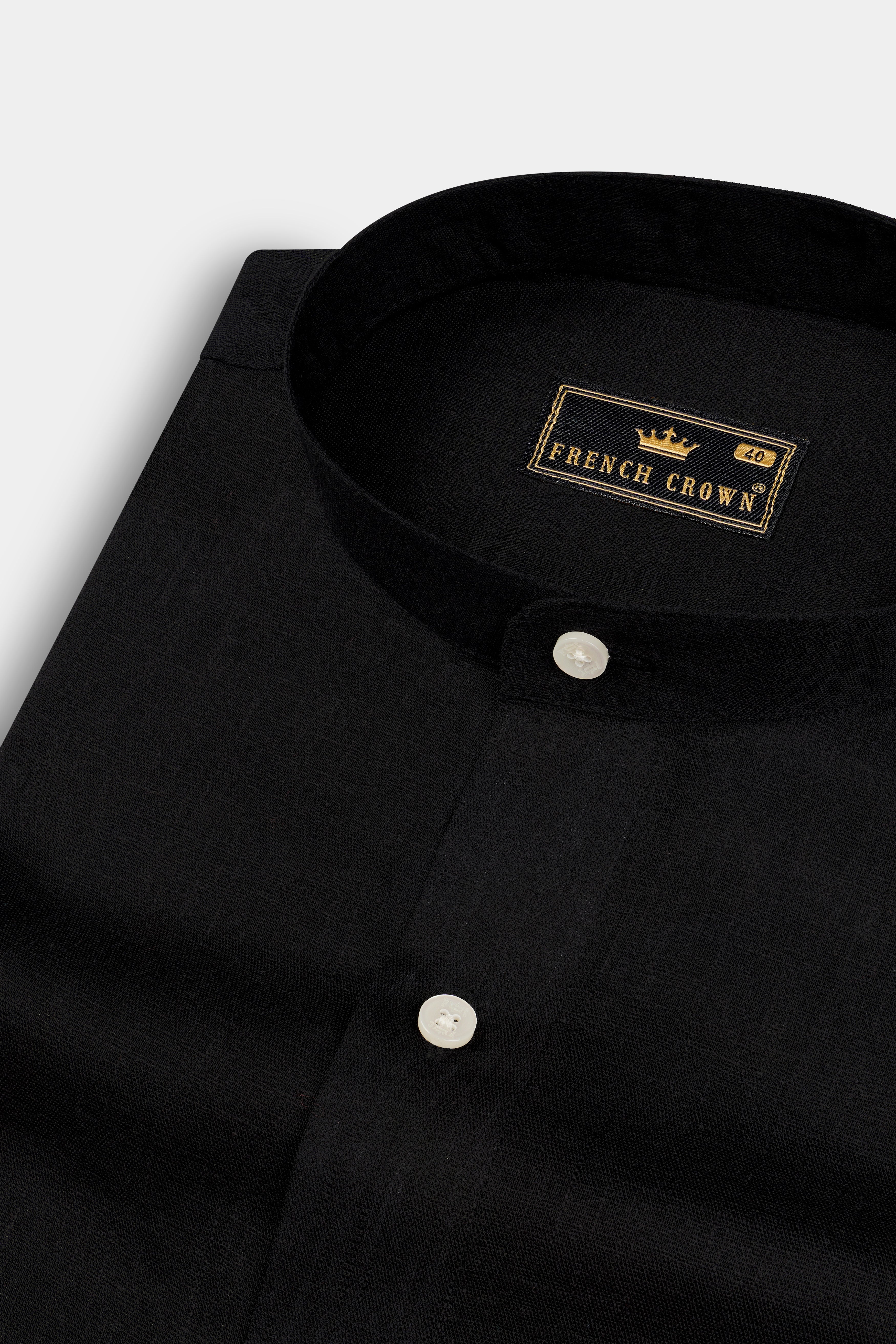 Jade Black Luxurious Linen Shirt