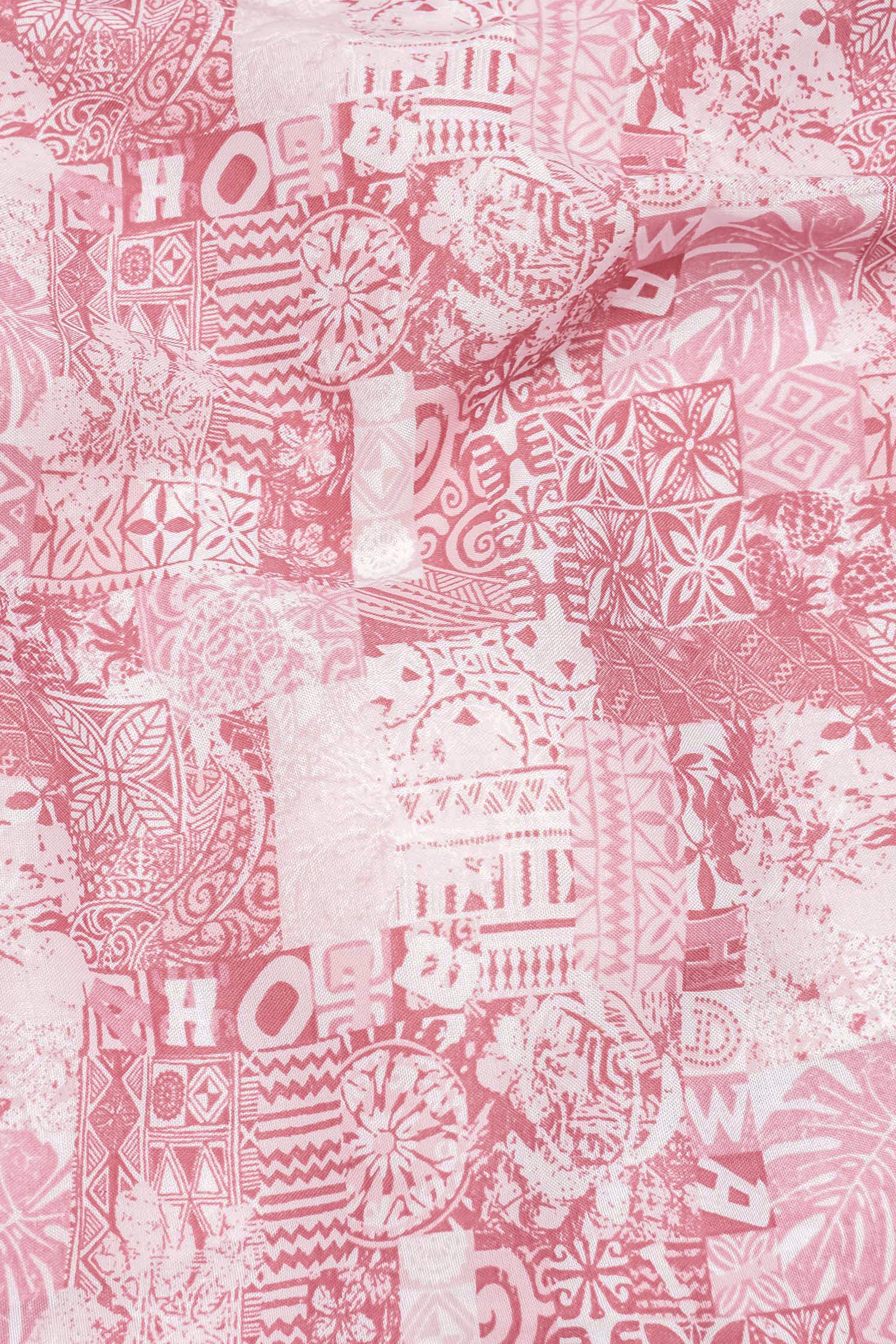 Froly Pink Tribal Printed Premium Cotton Shirt