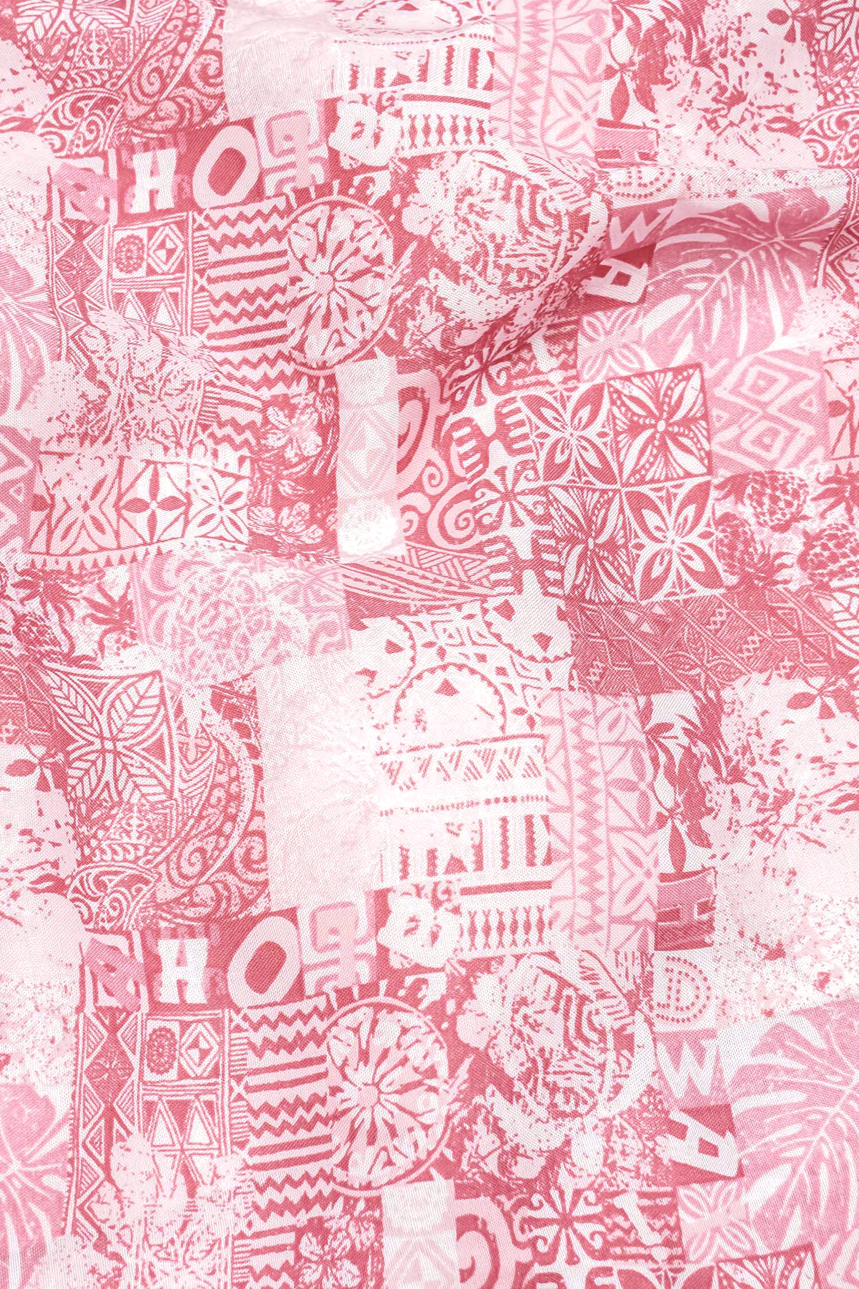 Froly Pink Tribal Printed Premium Cotton Shirt