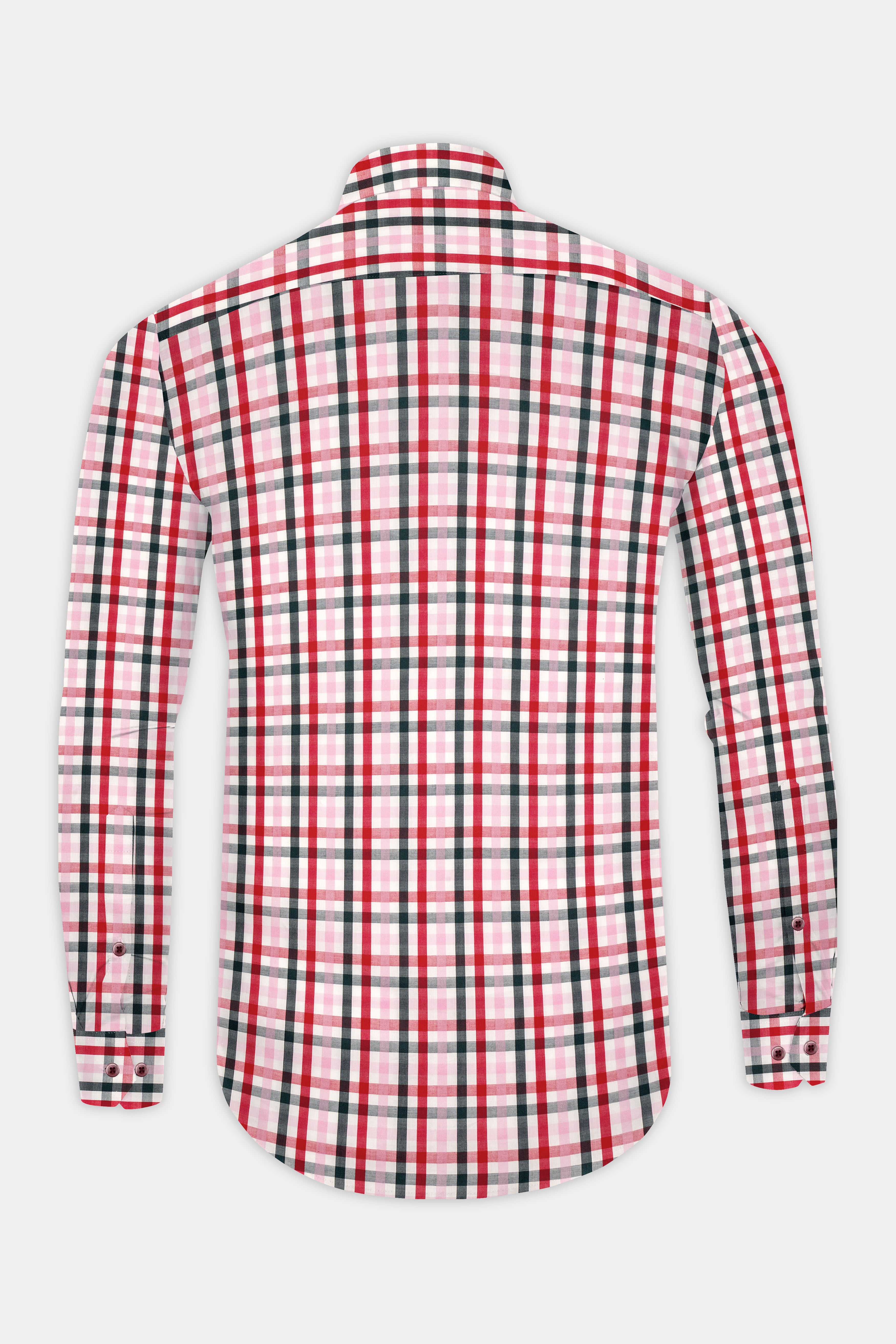 Reddish with White Plaid Twill Premium Cotton Shirt