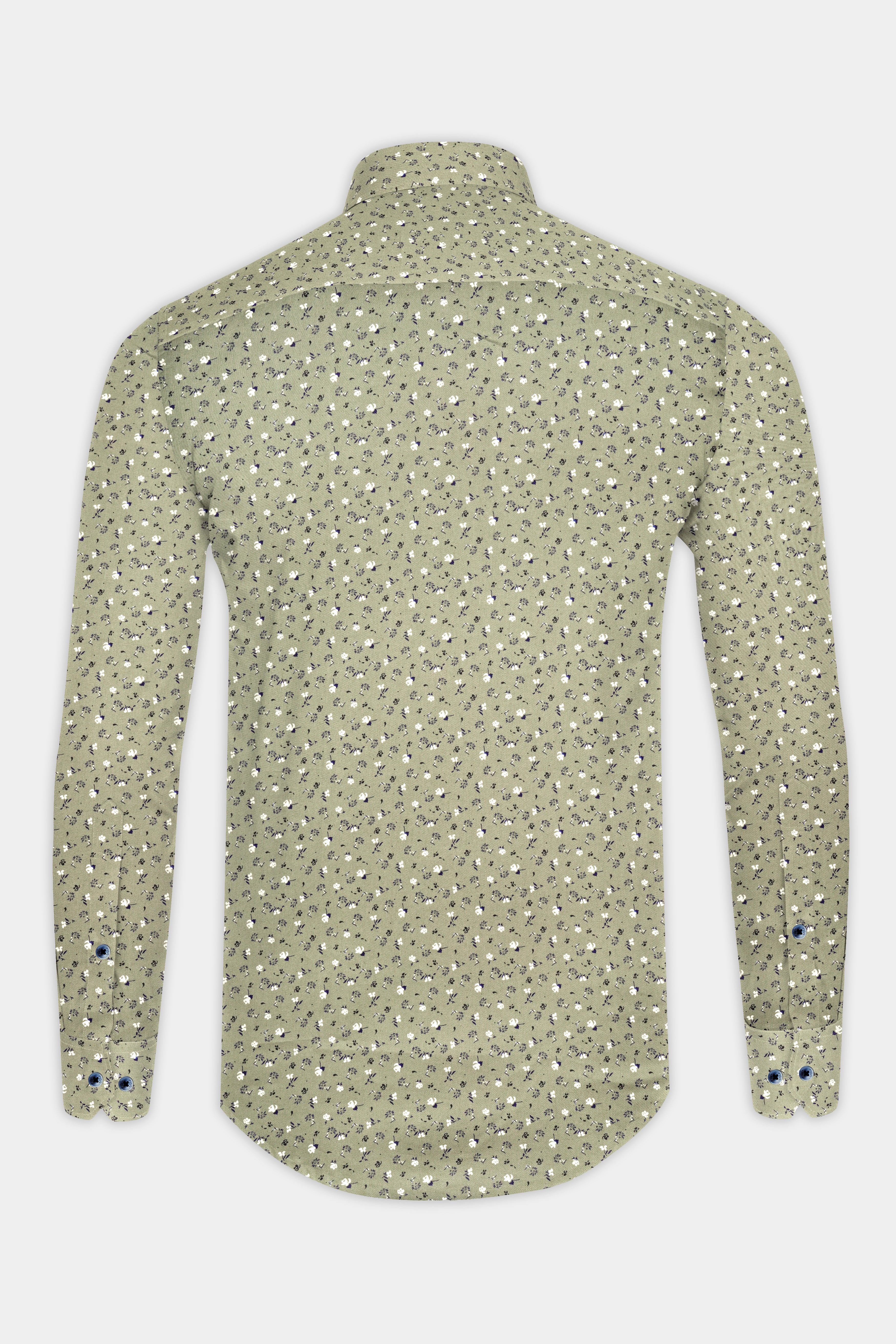 Sage Green Floral Printed Super Soft Premium Cotton Shirt