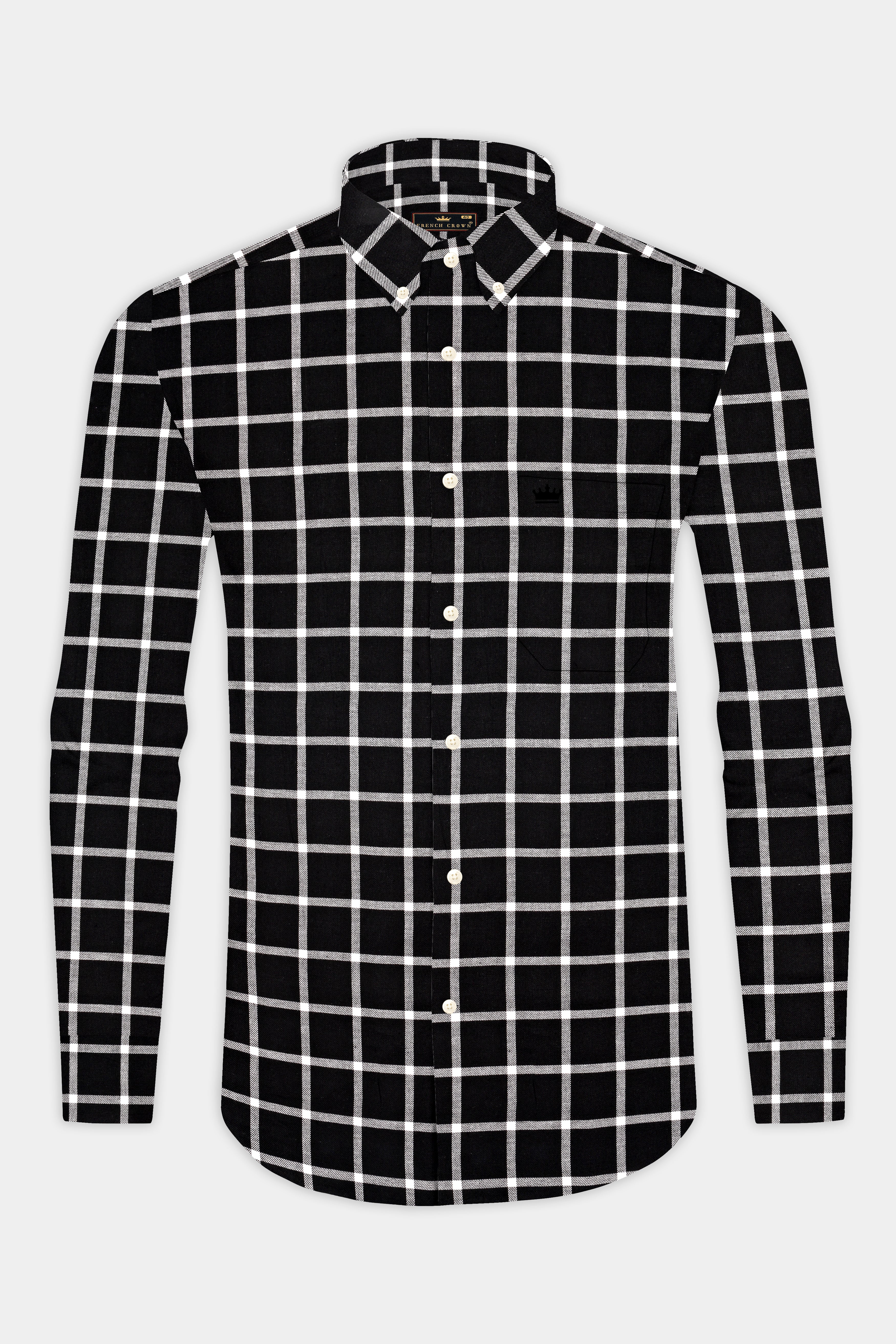 Jade Black Plaid Twill Premium Cotton Shirt