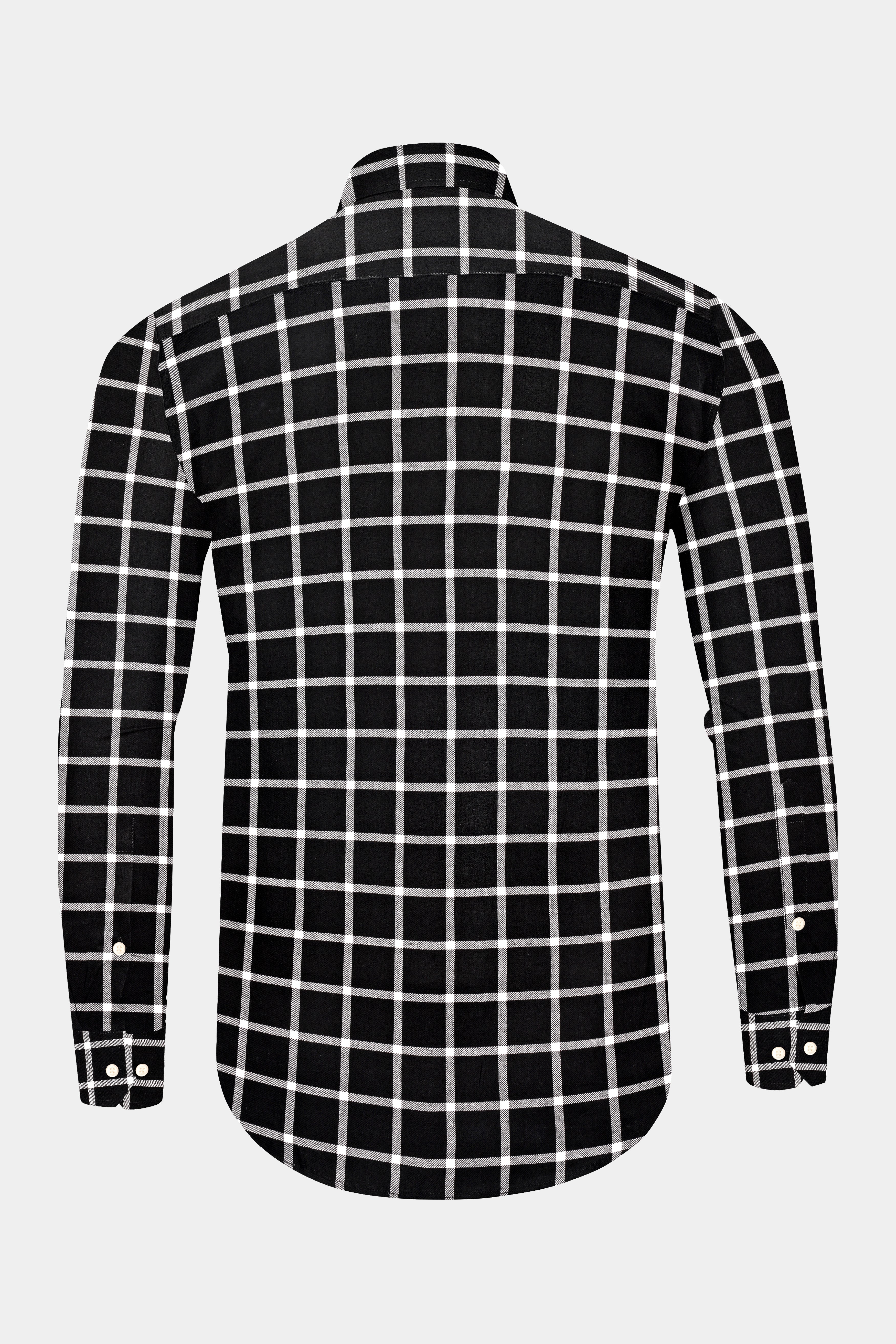 Jade Black Plaid Twill Premium Cotton Shirt