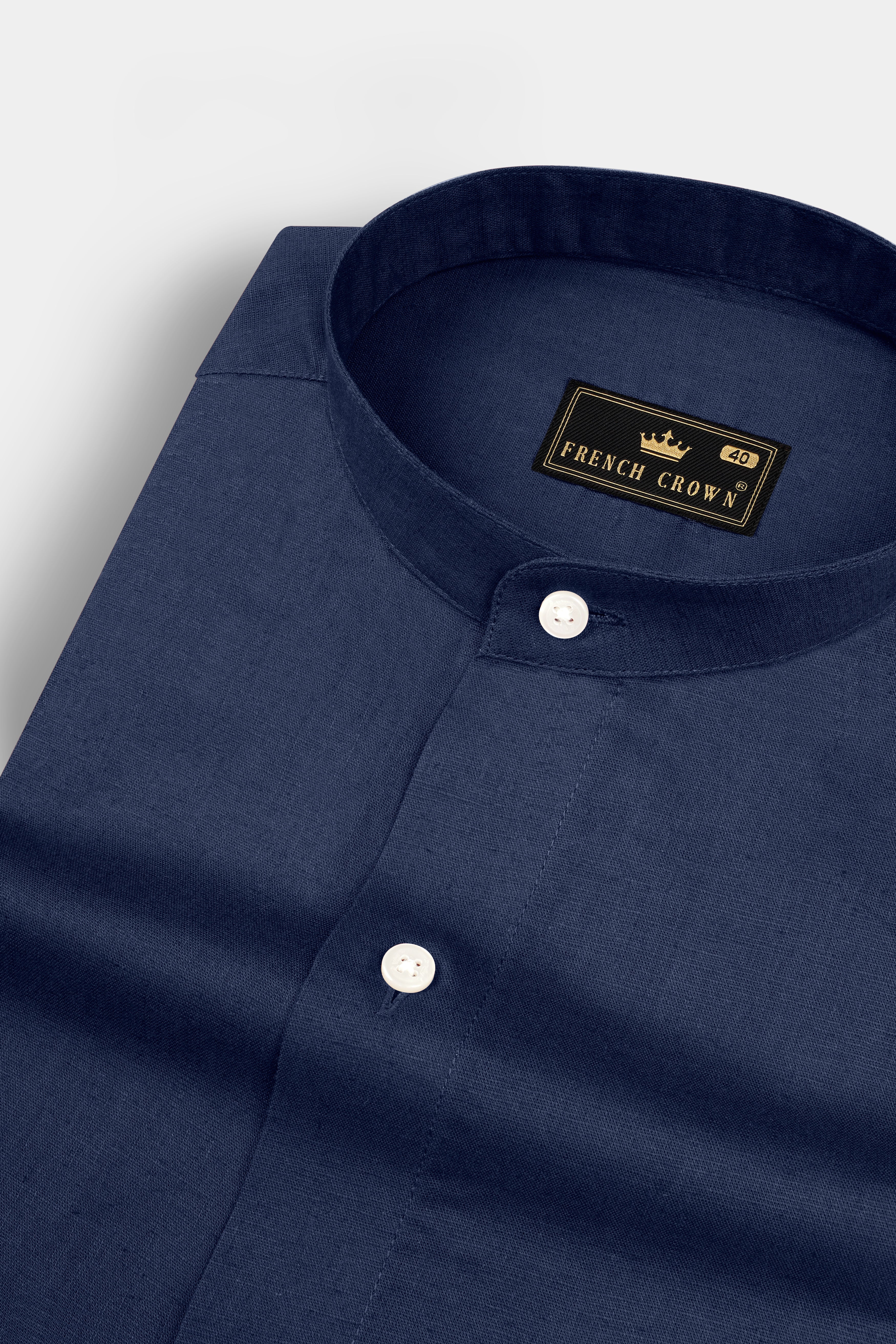 Thunder Blue Luxurious Linen Shirt