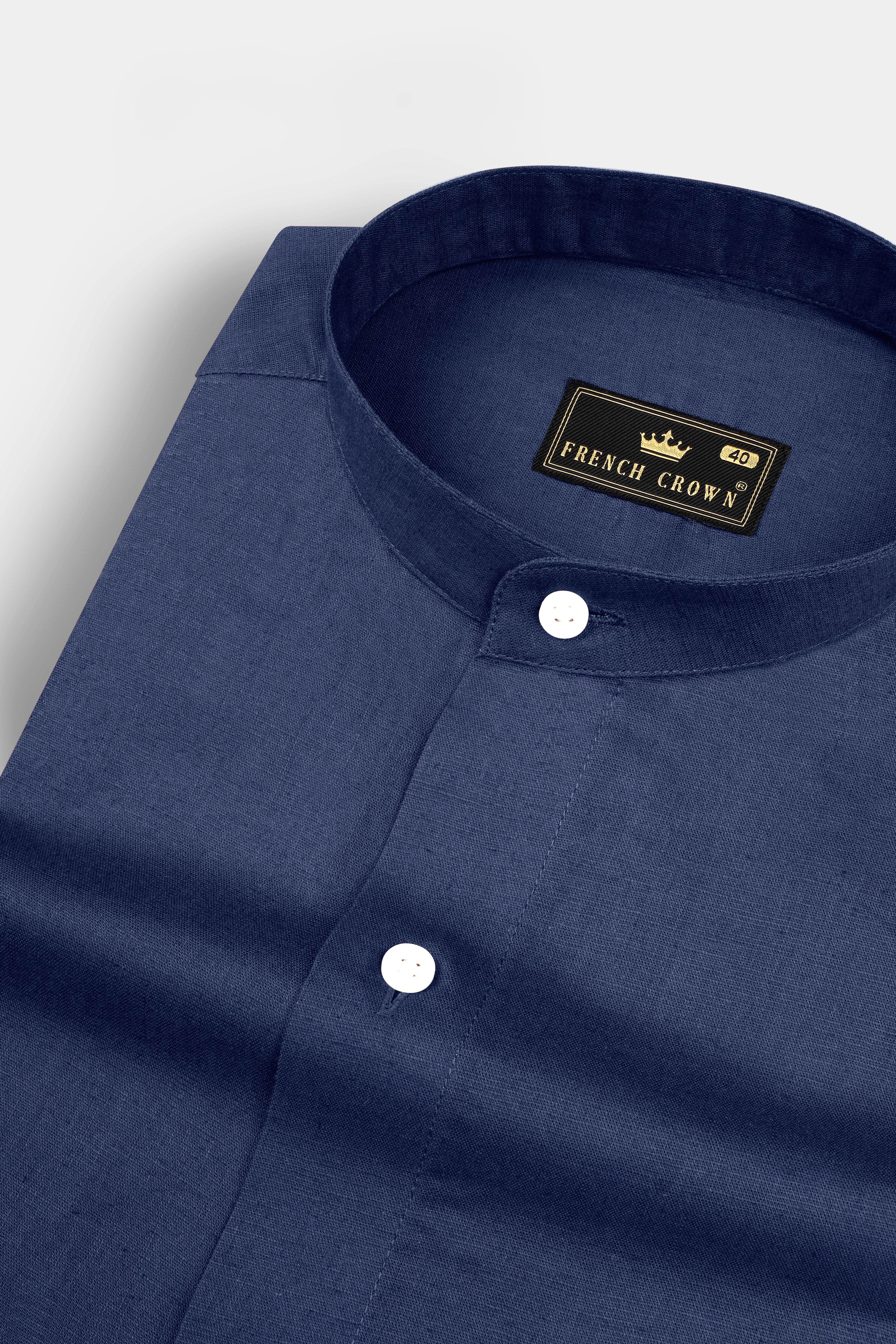 Thunder Blue Luxurious Linen Shirt