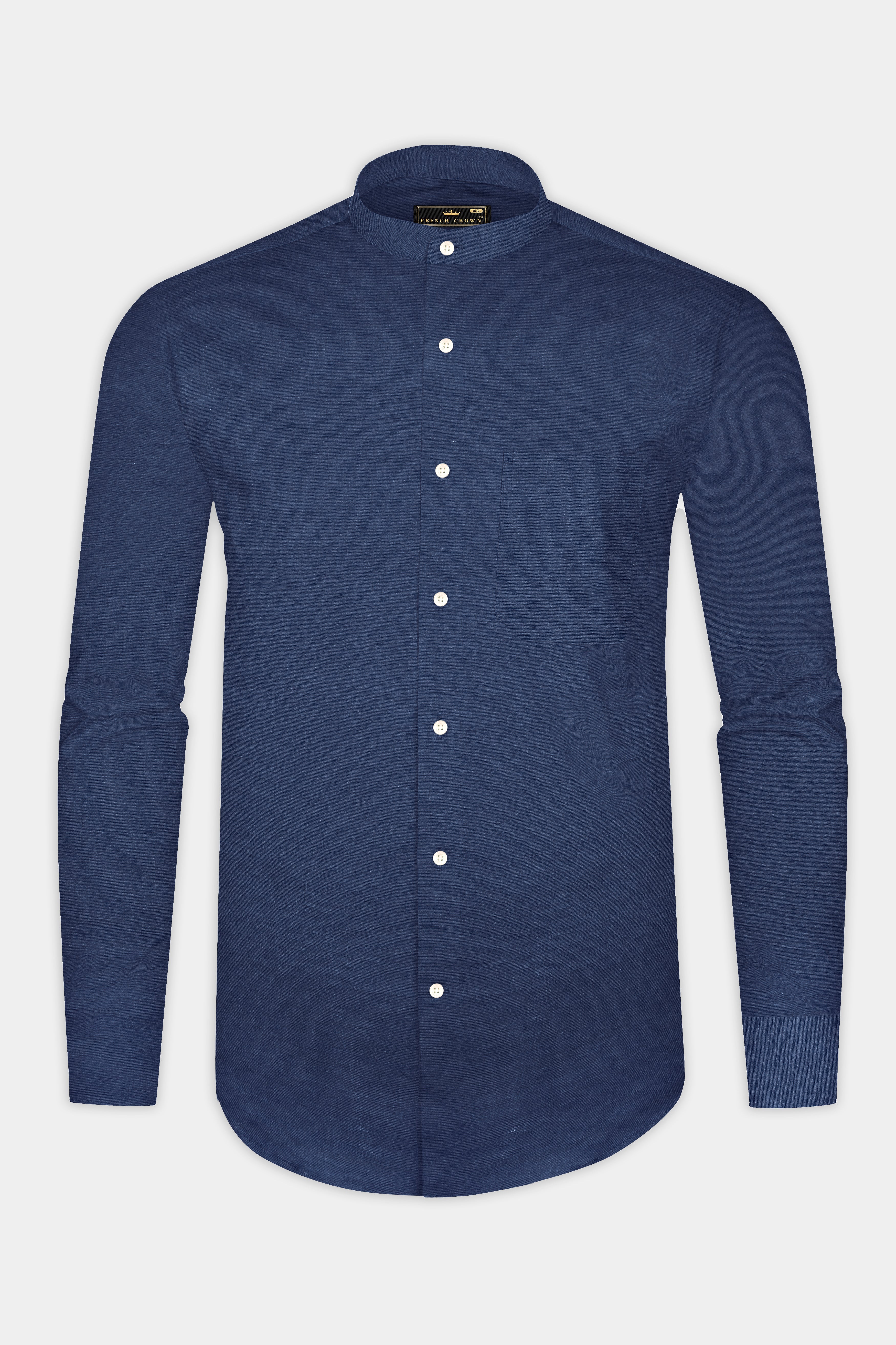 Thunder Blue Luxurious Linen Shirt