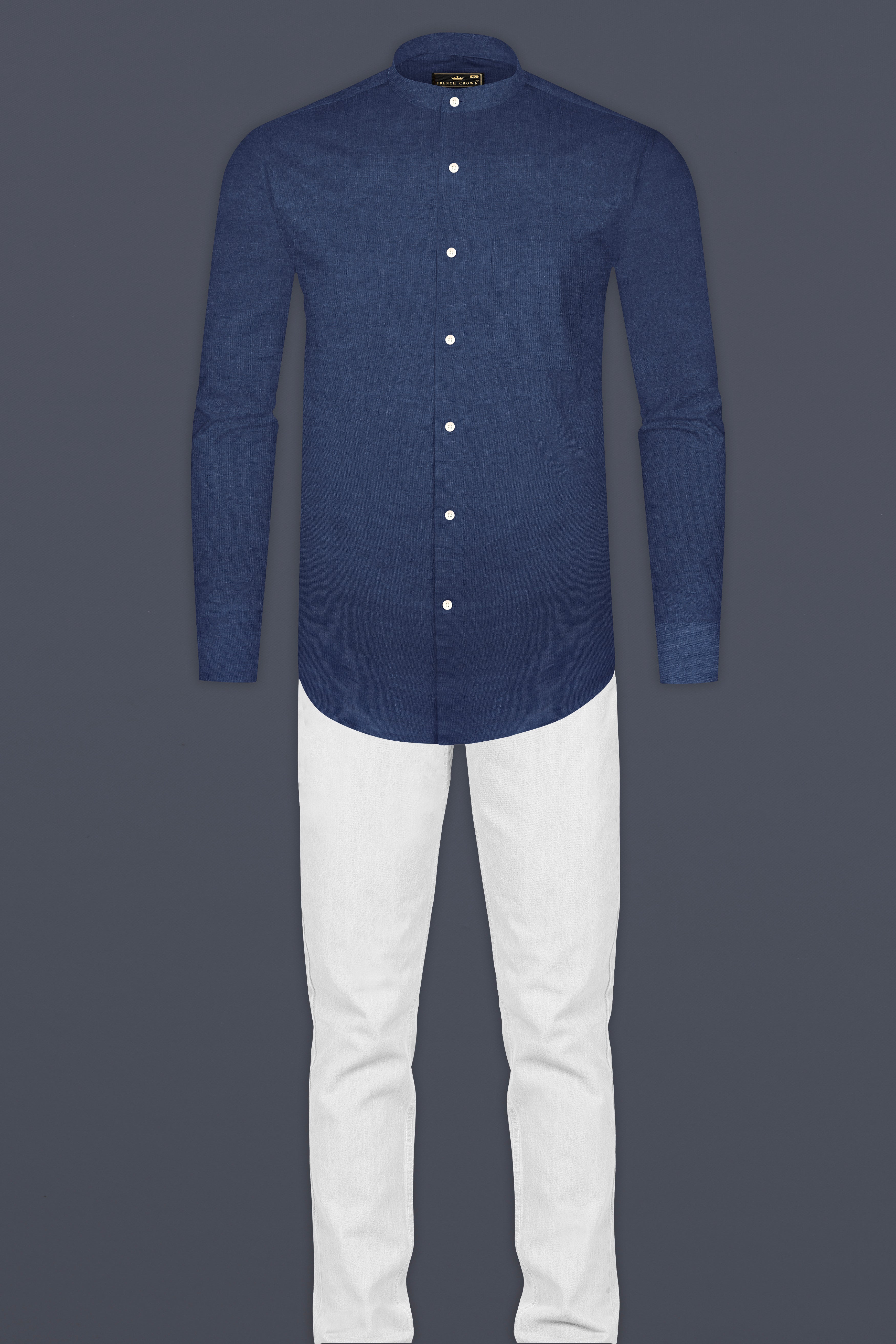 Thunder Blue Luxurious Linen Shirt