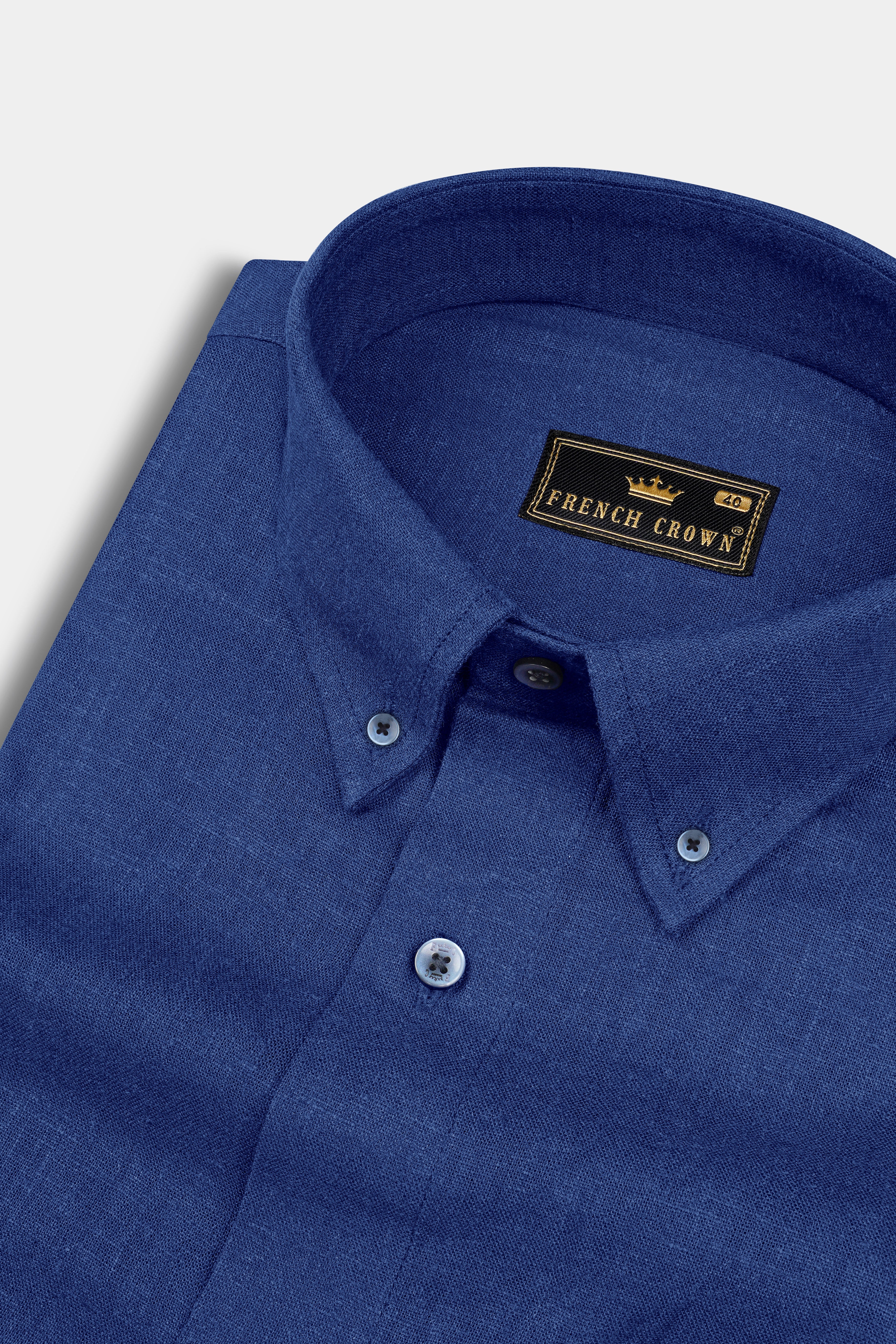 Rhino Blue Luxurious Linen Shirt