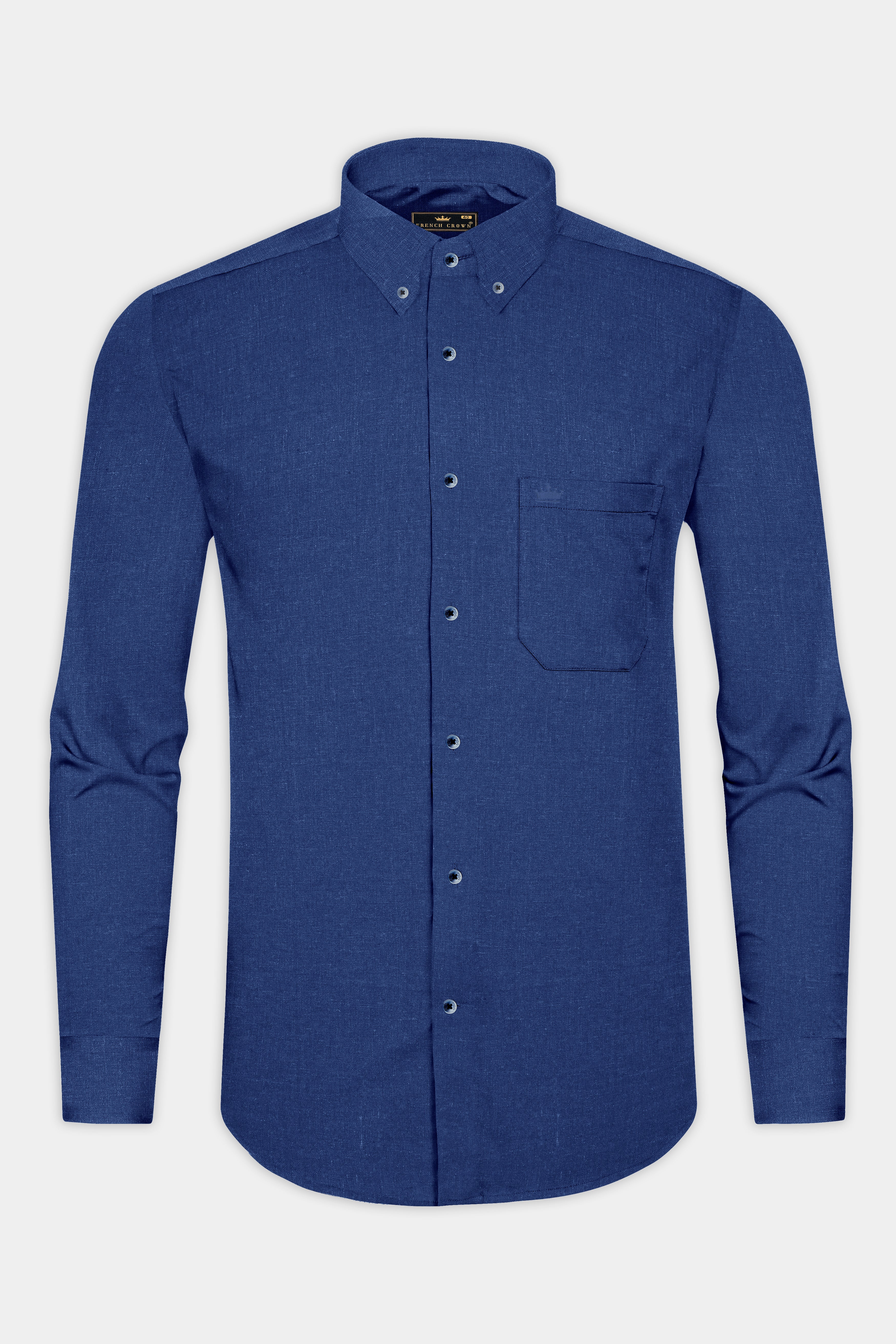 Rhino Blue Luxurious Linen Shirt